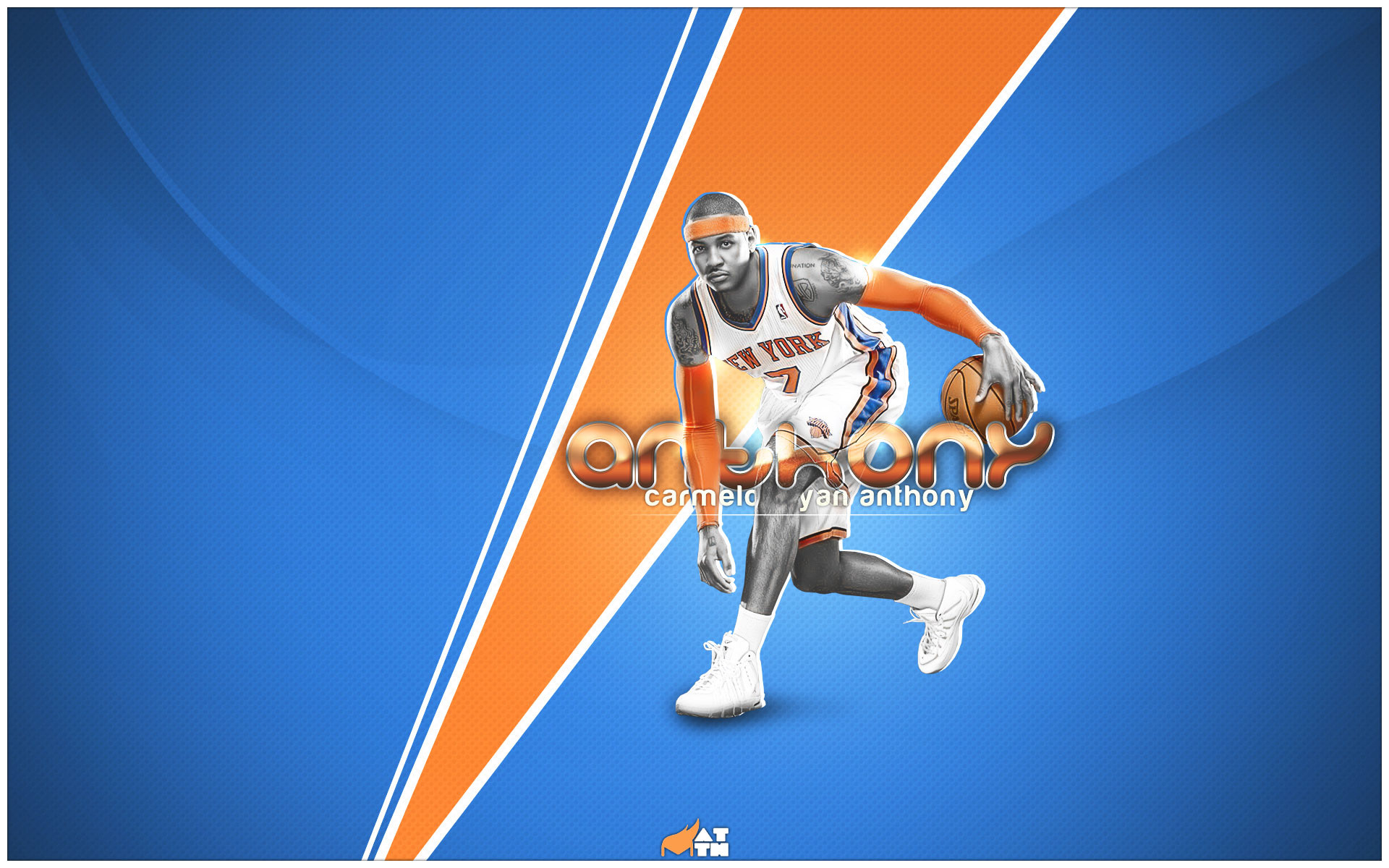 1920x1200 Carmelo Anthony Wallpaper - With Knicks-Colored Background and His Name  Printed, Sure It
