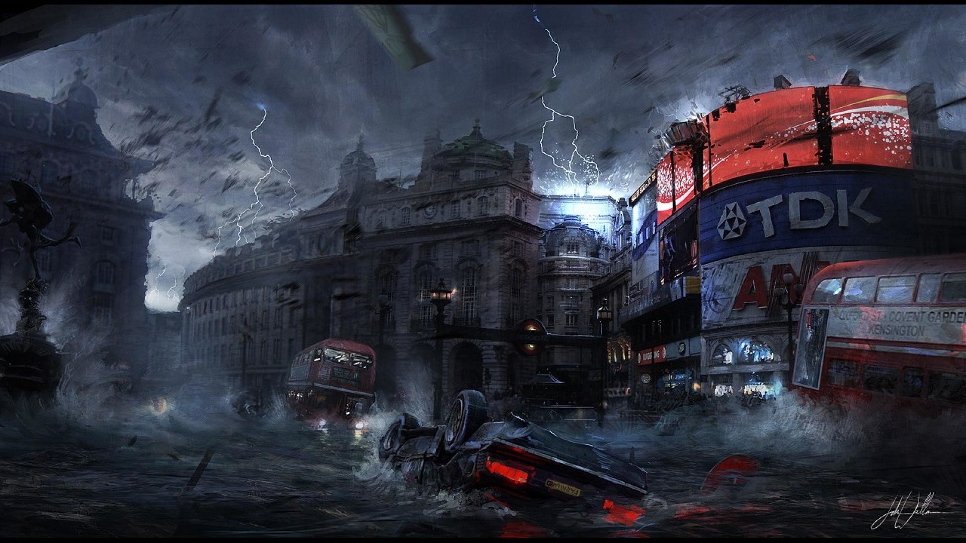 1920x1080 sci fi post apocalyptic disasters fantasy artwork hd wallpaper . ...