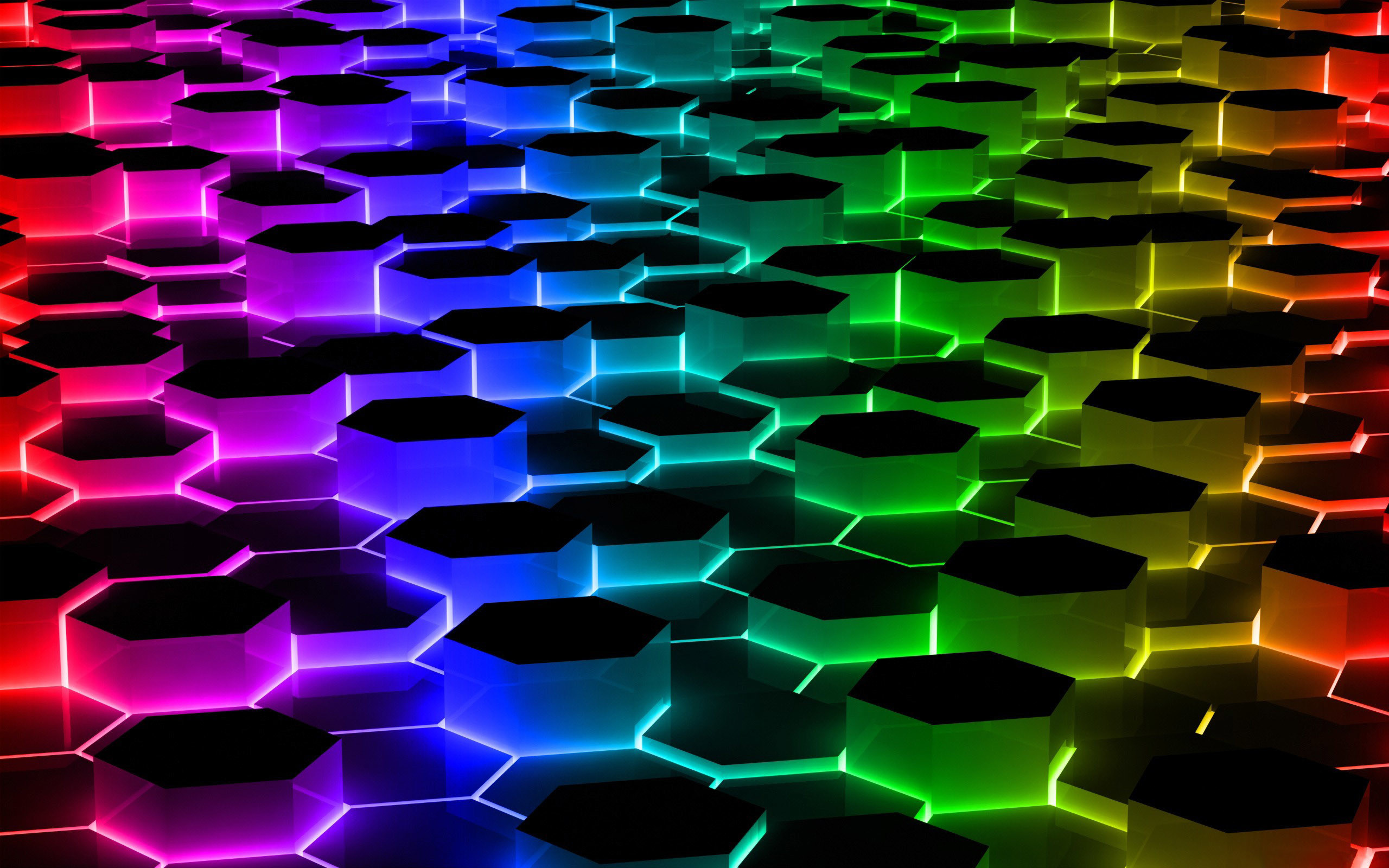 2560x1600 Rainbow, Hexagons, Hd, Wallpaper, Best Backgrounds, Hd Free Images, Colors