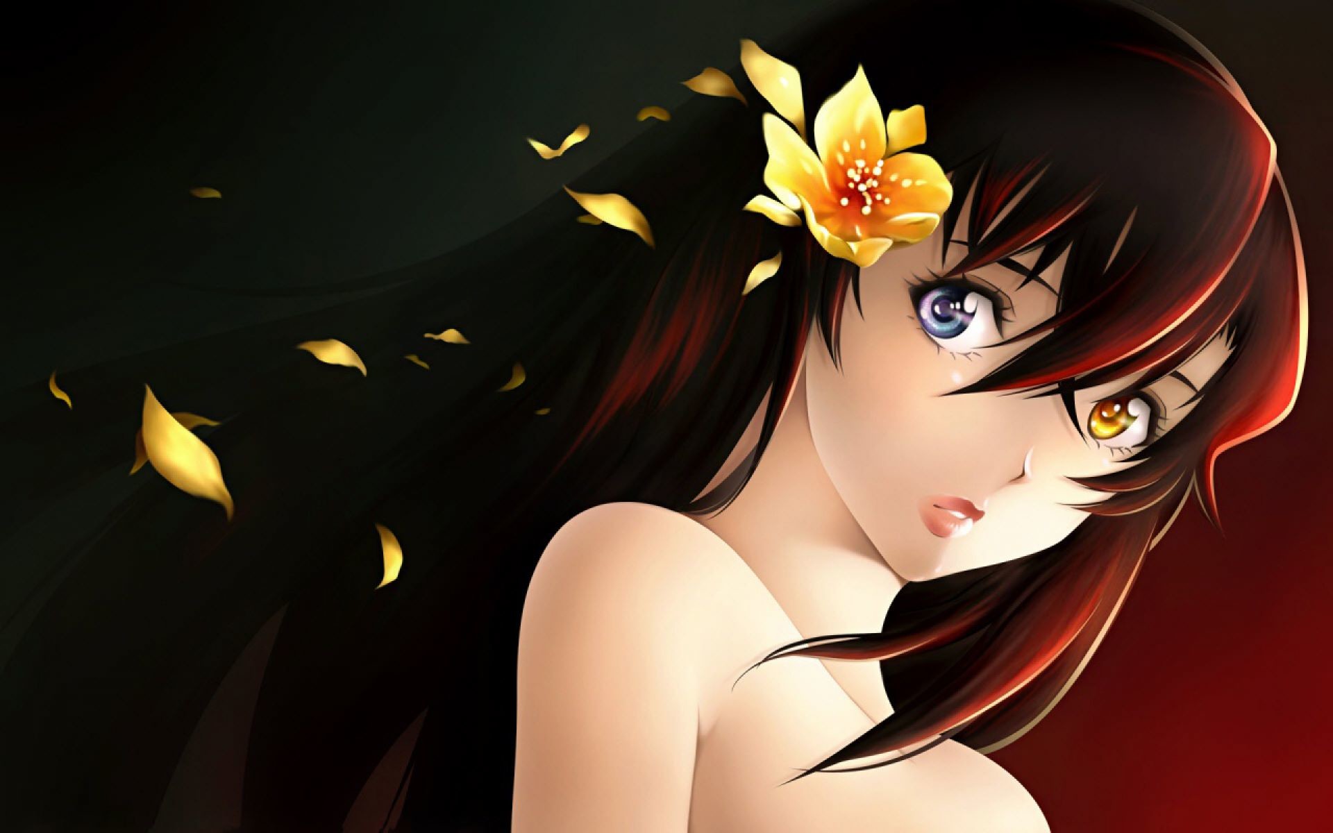 1920x1200 Beautiful Innocent Girl With Flower | HD Anime Wallpaper Free Download ...