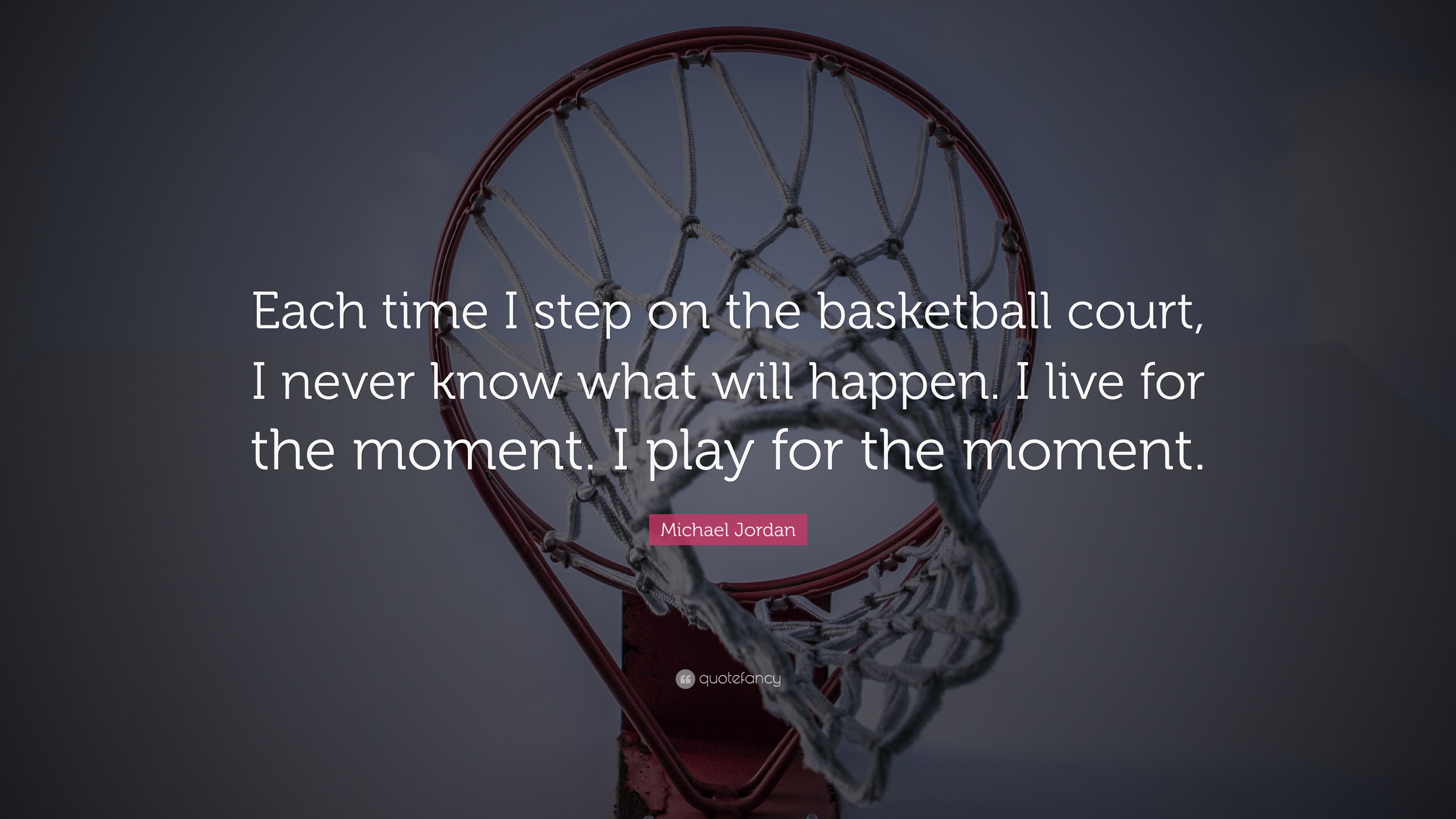 3840x2160 Michael Jordan Quote: “Each time I step on the basketball court, I never