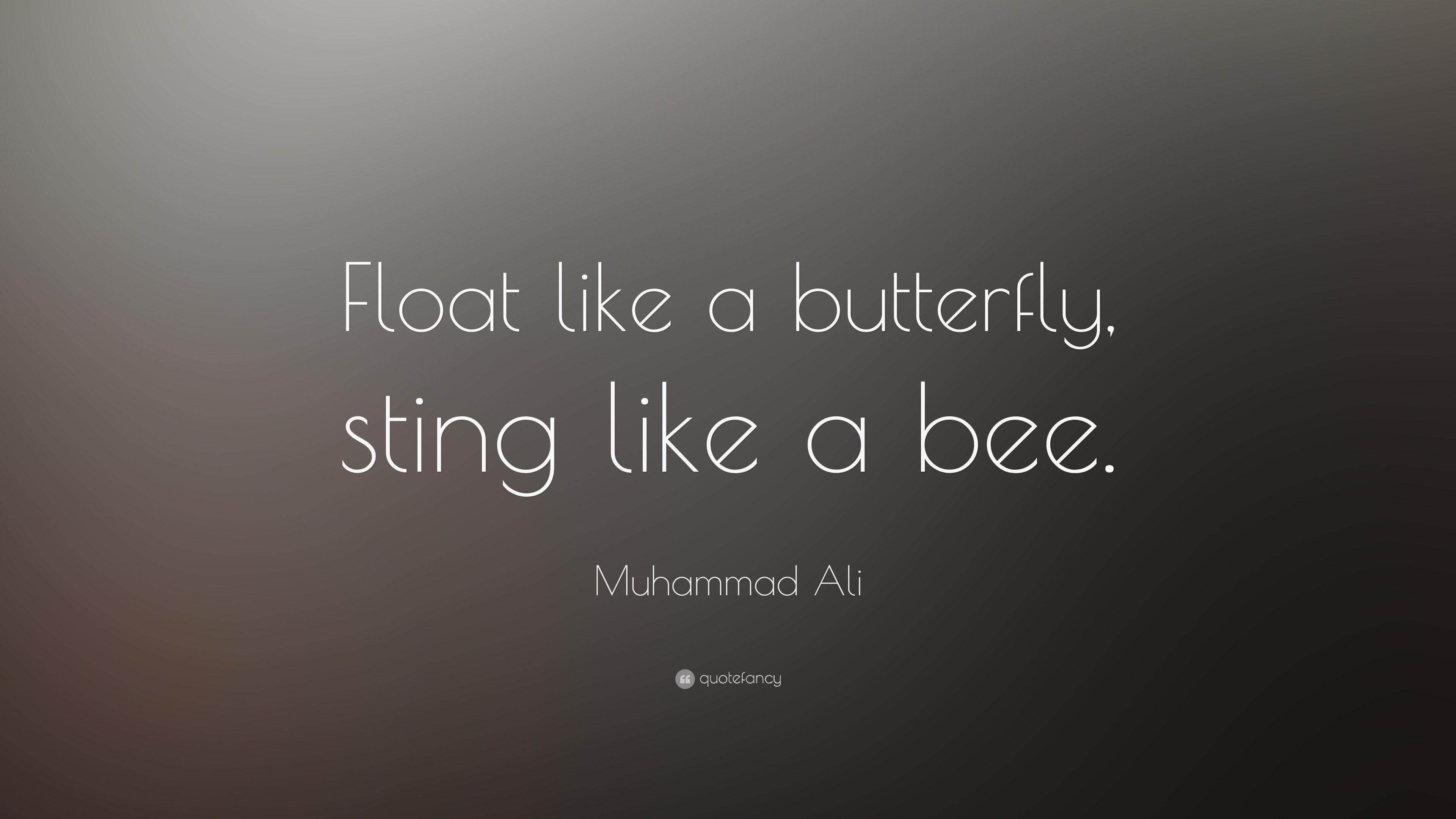 3840x2160 Muhammad Ali Quote: “Float like a butterfly, sting like a bee.”