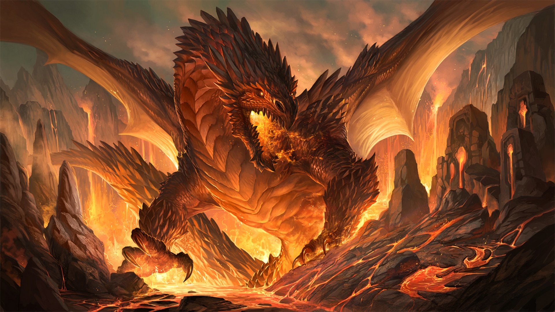 1920x1080 Wallpaper fire dragon