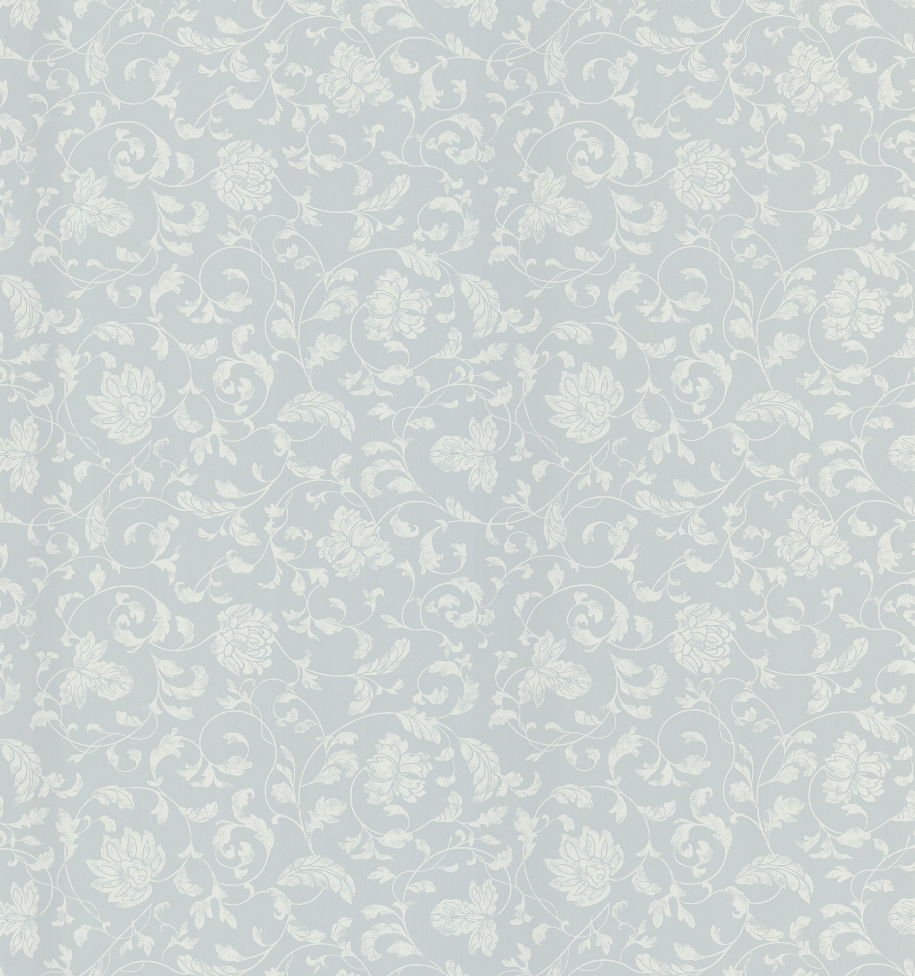 1800x1921 Powder Blue w/ Off White Scroll Vine Floral Wallpaper 40349201- Bedroom  wall colour?