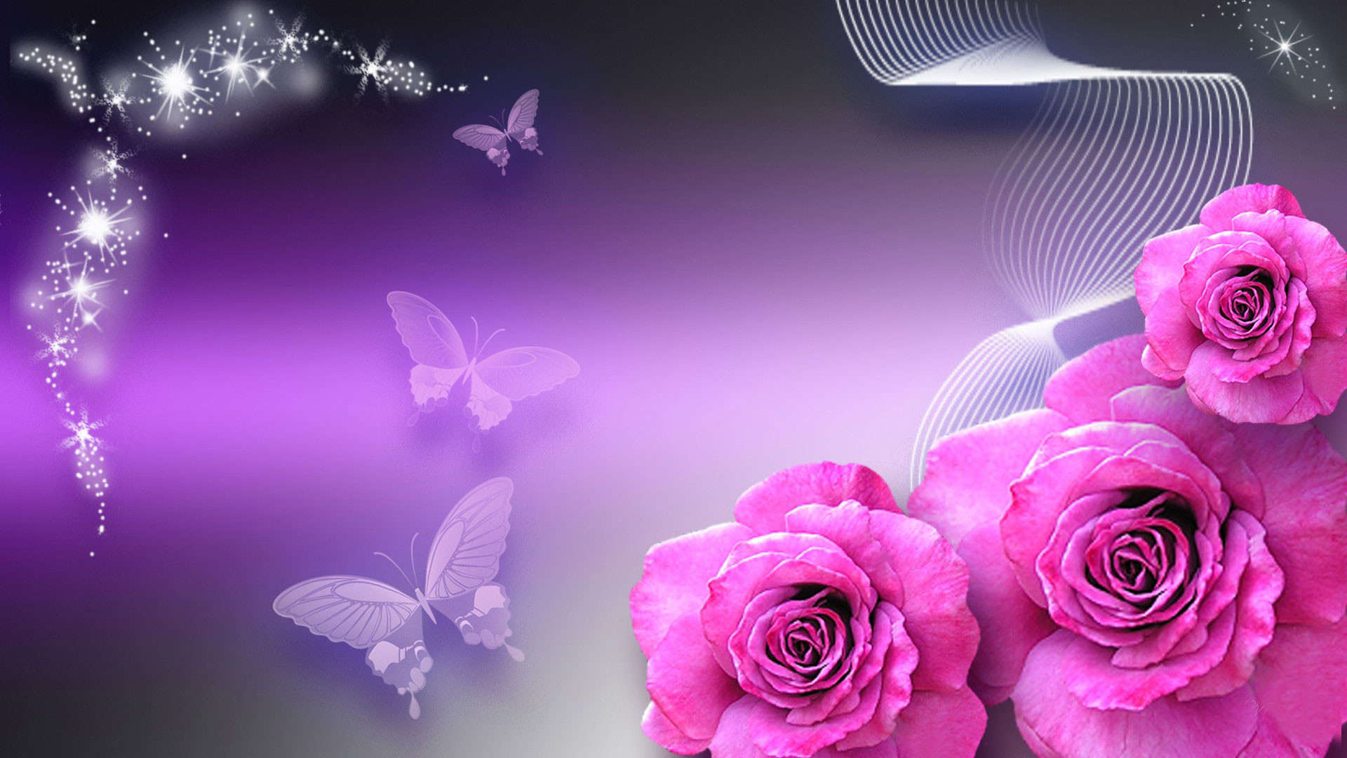1920x1080 hd pics photos attractive rose flowers fancy glittering butterflies hd  quality desktop background wallpaper