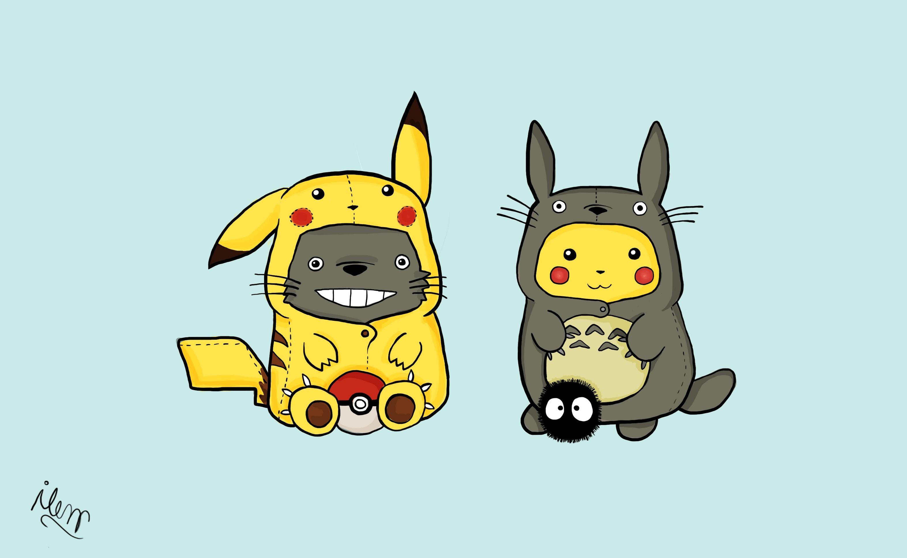 3146x1934 pikachu totoro crossovers hd wallpaper background hd wallpapers high  definition cool apple mac tablet download free 3146Ã1934 Wallpaper HD
