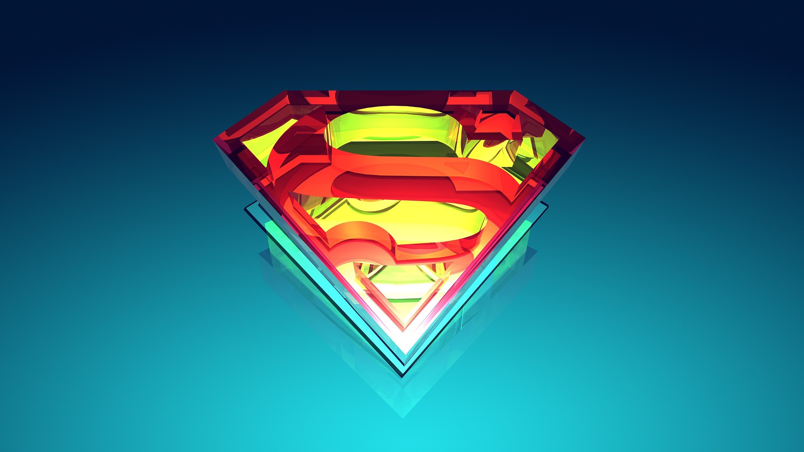 2560x1440 Justin maller superman logo digital art vectors wallpaper