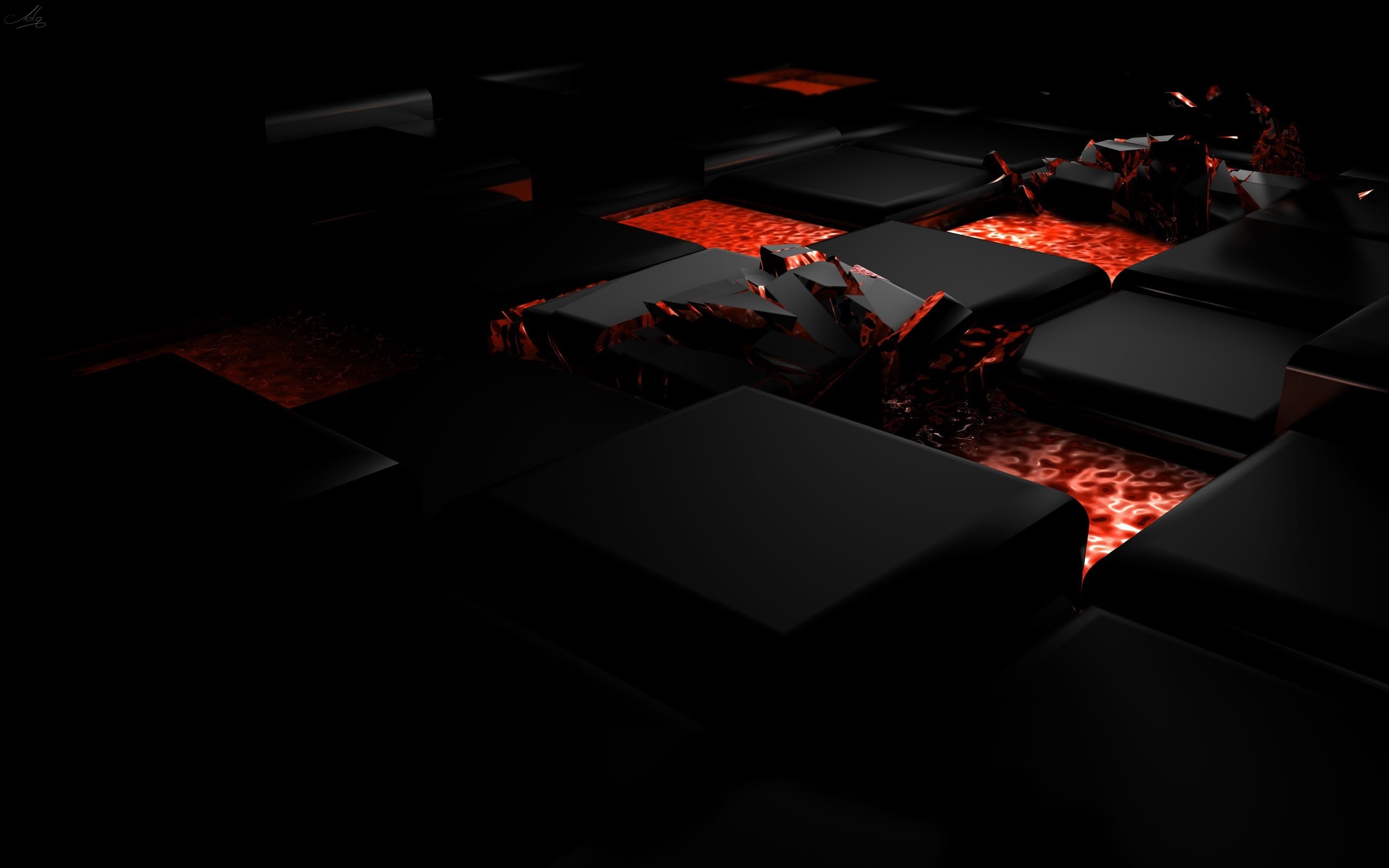 2560x1600 Black, Light, 3d Computer Graphics, Red, Night Wallpaper in   Resolution