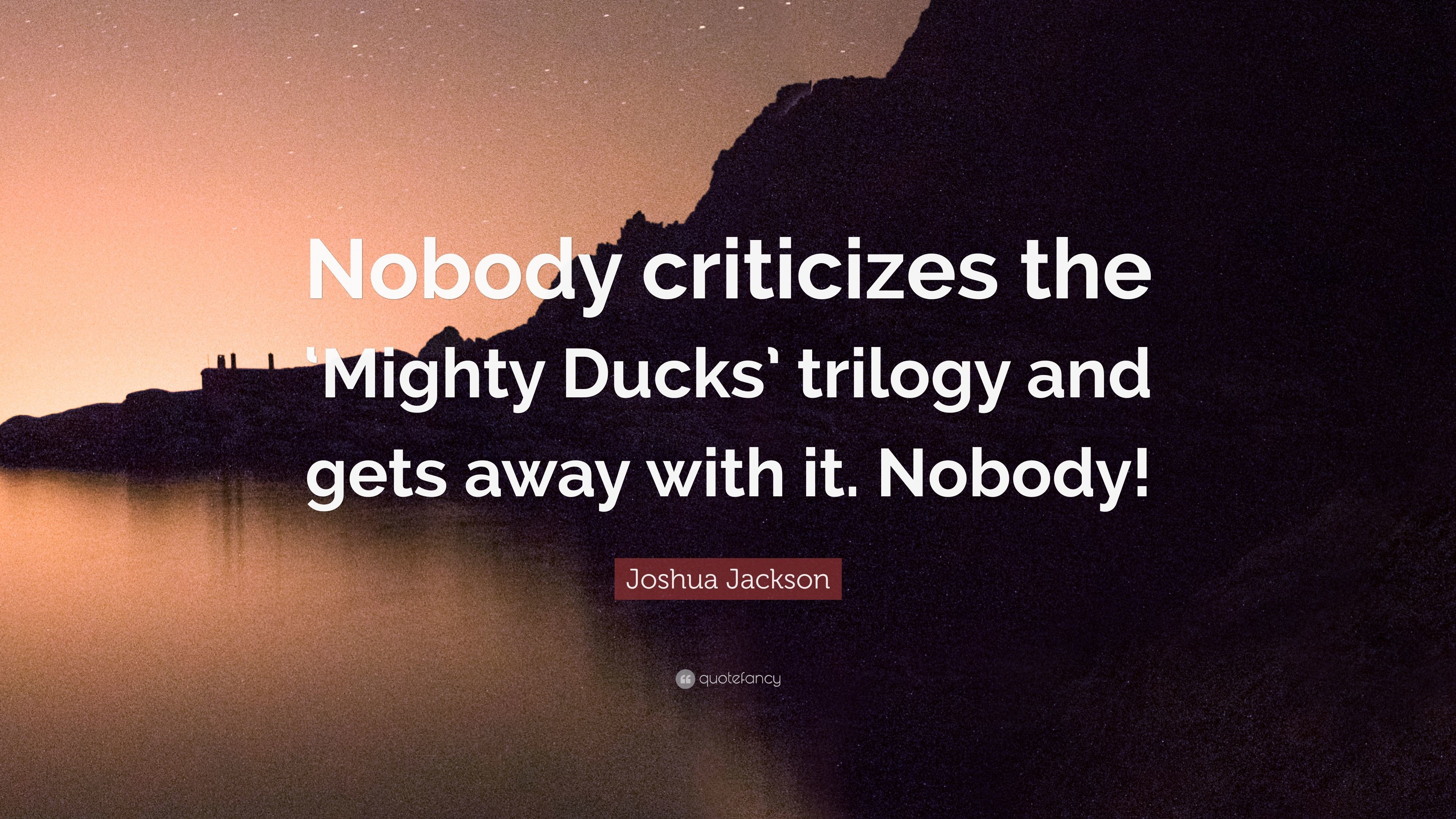 3840x2160 Joshua Jackson Quote: “Nobody criticizes the 'Mighty Ducks' trilogy and  gets away