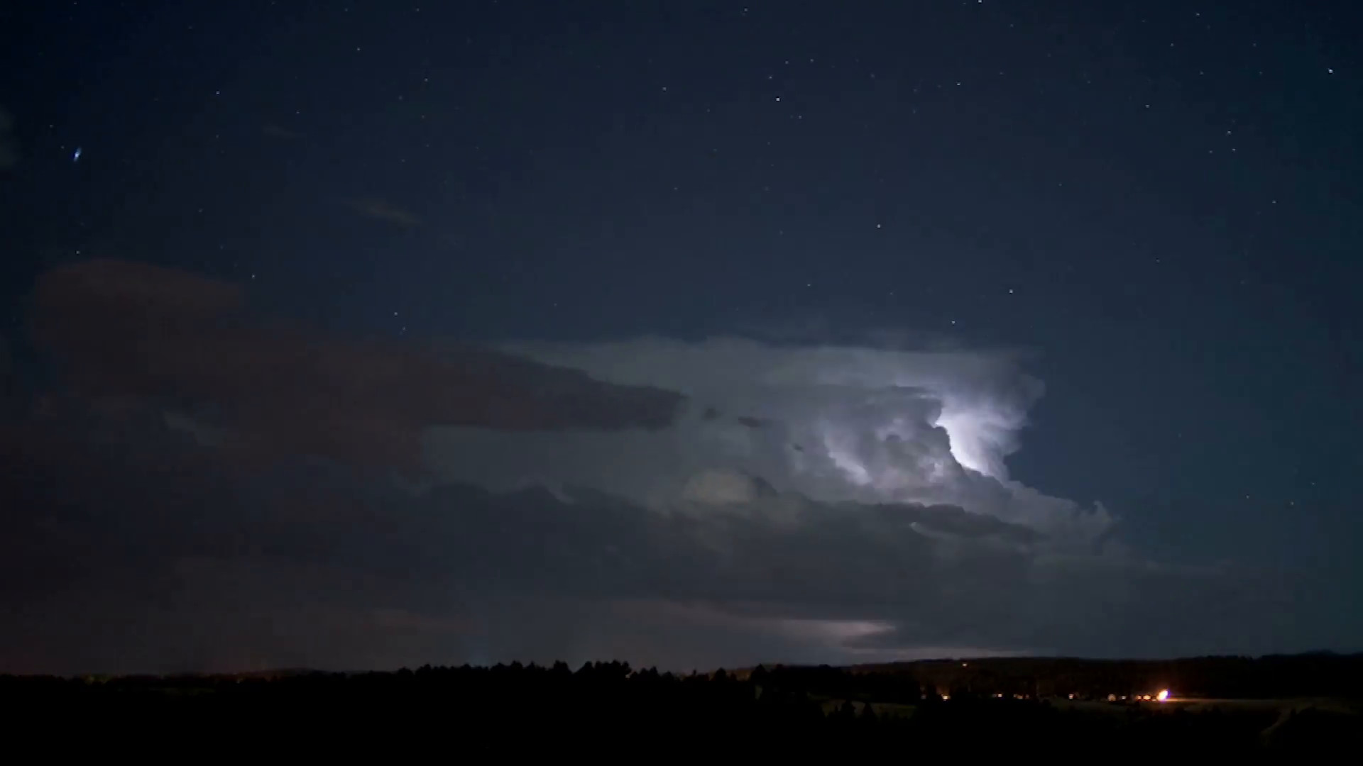 1920x1080 A Dark and Stormy Night. A thunderstorm rolls through the Rapid City area  during the middle of the night. Stock Video Footage - Storyblocks Video