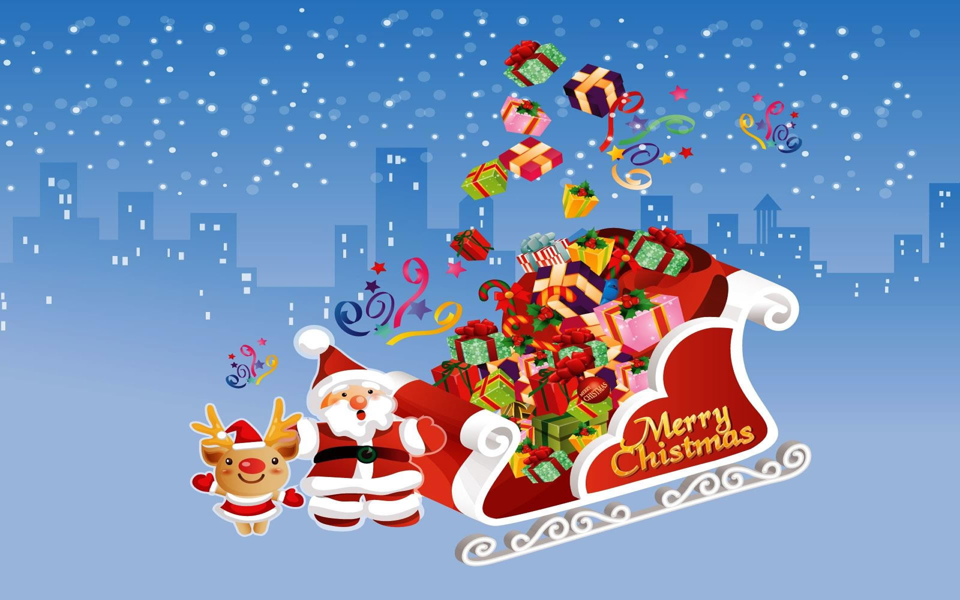 1920x1200 Christmas Wallpaper Rudolph : Fondo navidad santa claus y rudolph wallpapers
