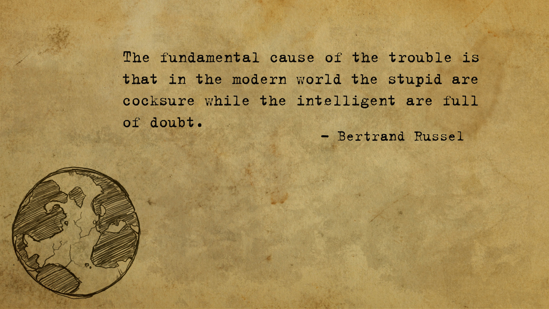 1920x1080 A good quote from Bertrand Russel.