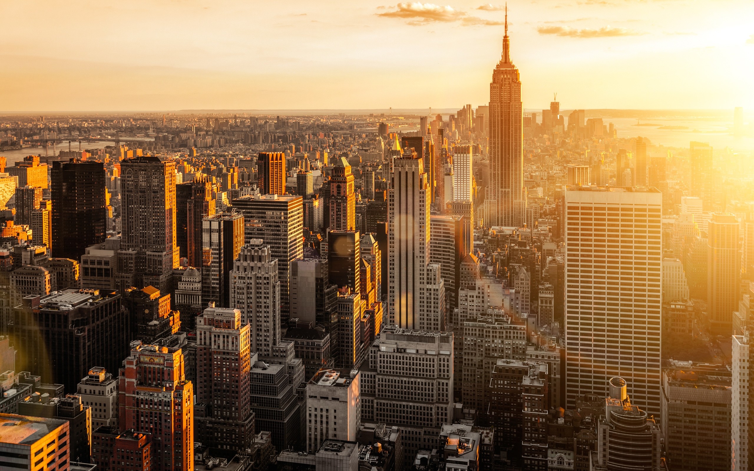 2560x1600 Manhattan Skyline New York Stadt Sonnenaufgang Cityscape Sunrise Scene  