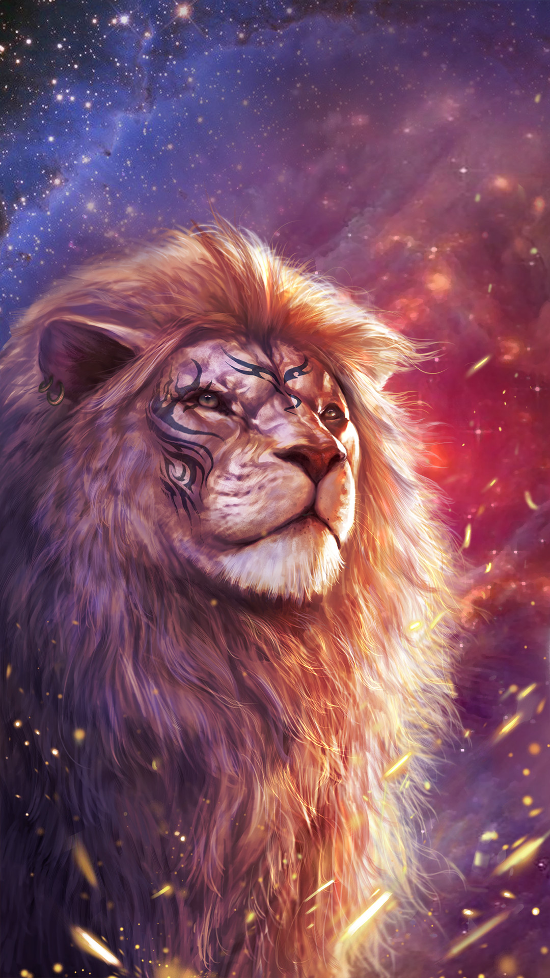 1080x1920 Cool lion wallpaper with totem tattoo!