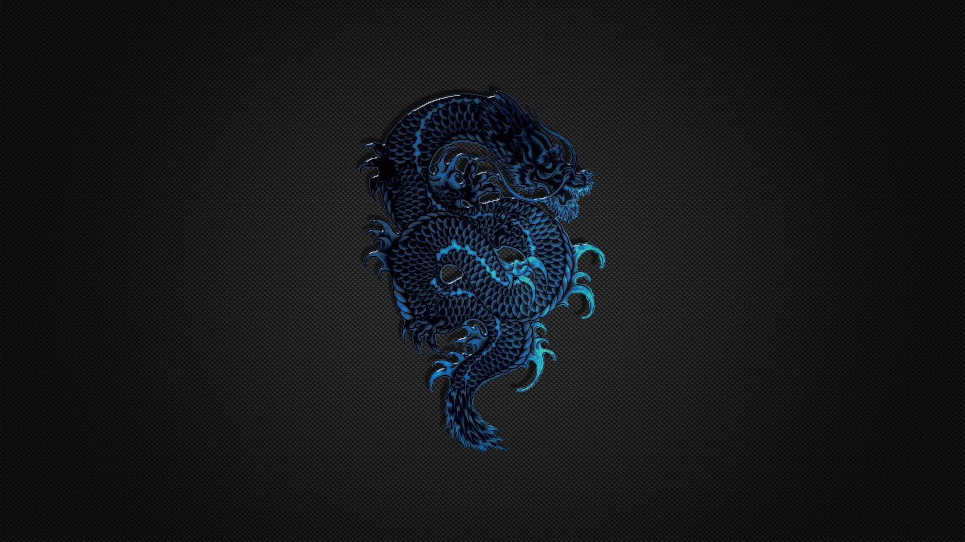 1920x1080 Wallpaper-hd-1080p-blue-dragon-logo-on-black-