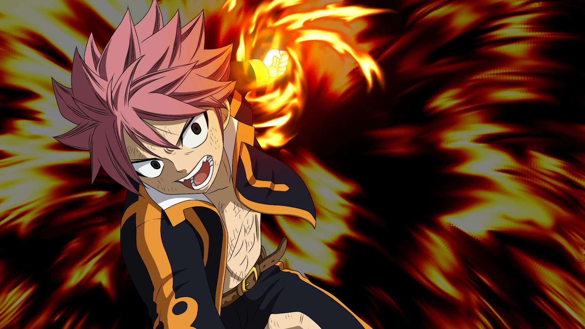 1920x1080 Fairy Tail, Natsu Dragneel, Attack, Flames