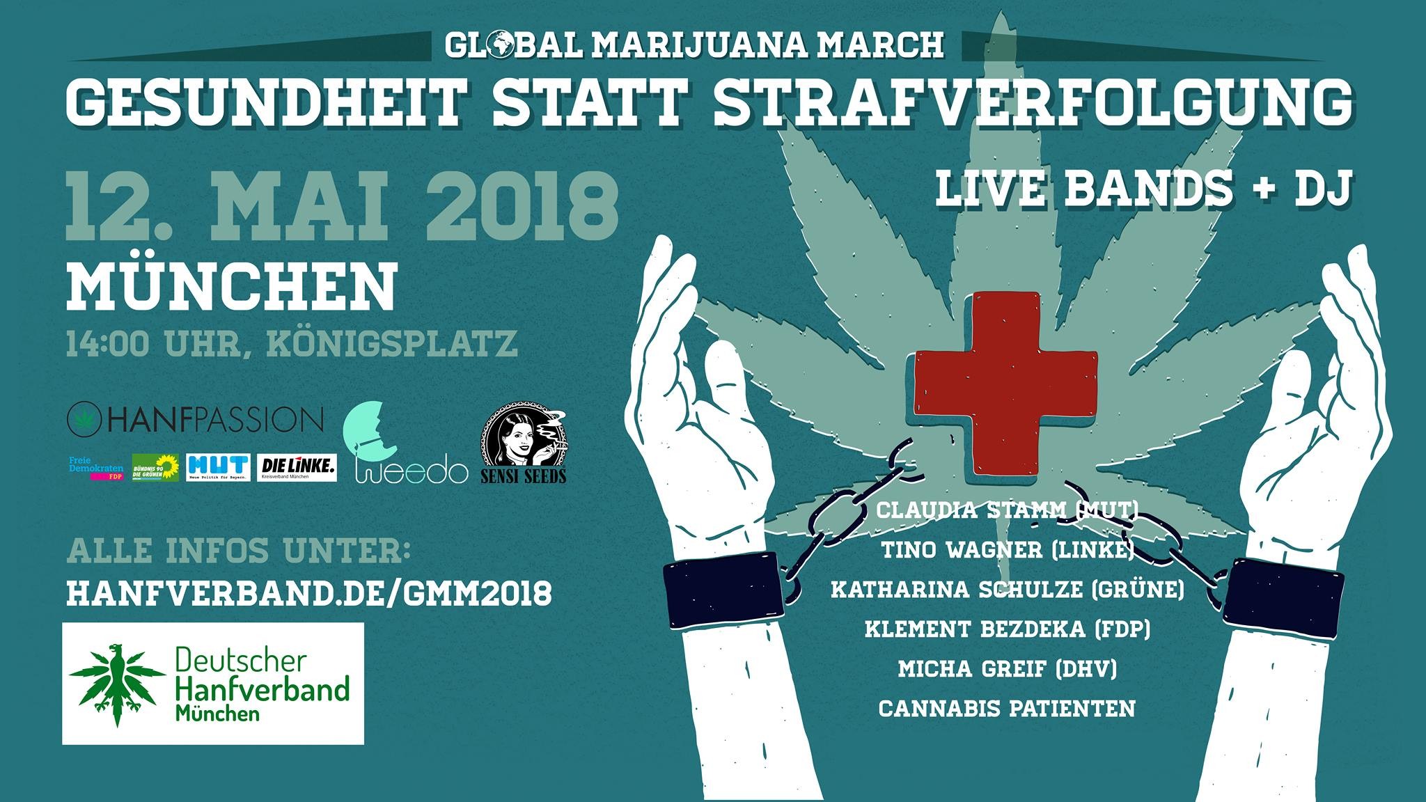 2048x1152 Veranstaltungshinweis: Der GMM („Global Marihuana March“) ist ein weltweit  stattfindender Demonstrationstag am 12.05.2018, der auch von MÃ¼nchen aus ...