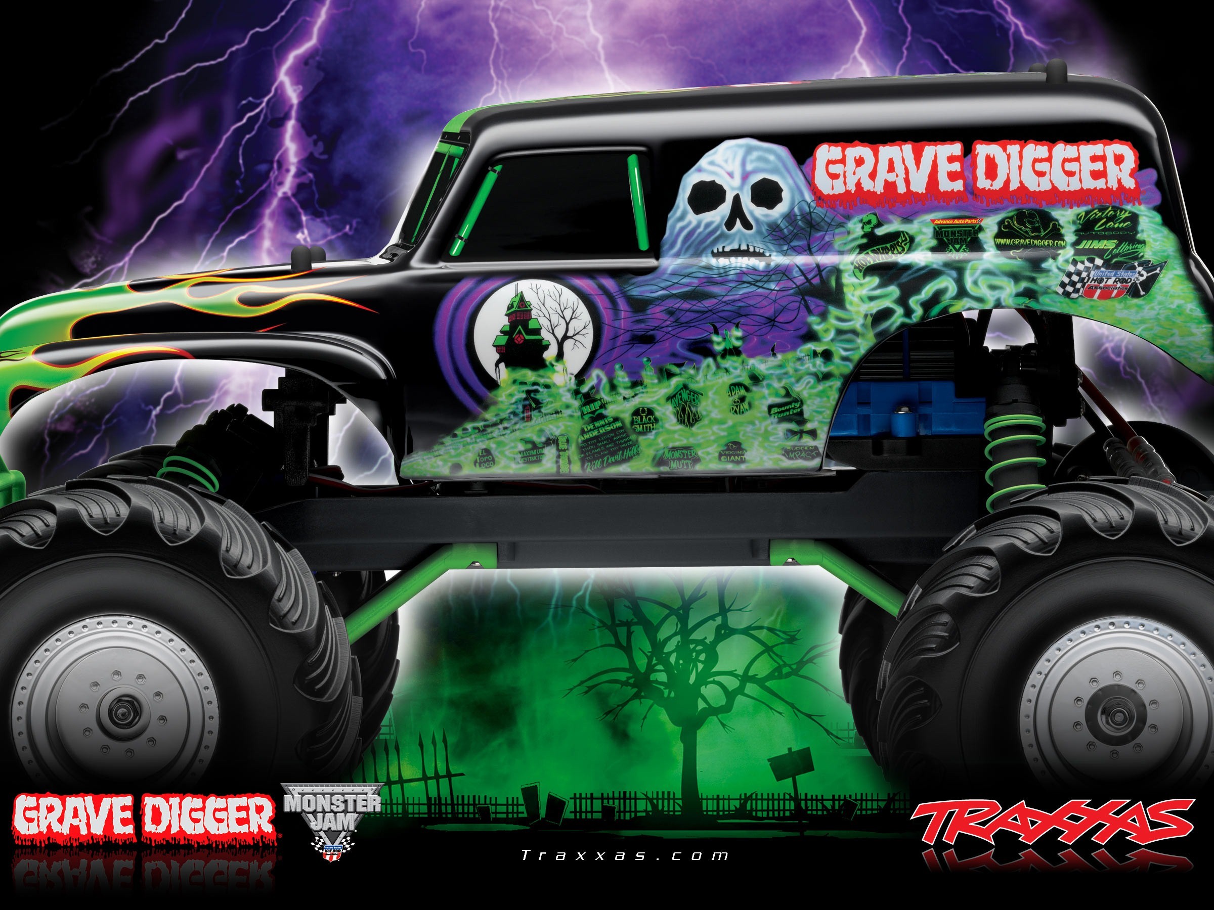 2400x1800 pin Drawn truck grave digger monster truck #3