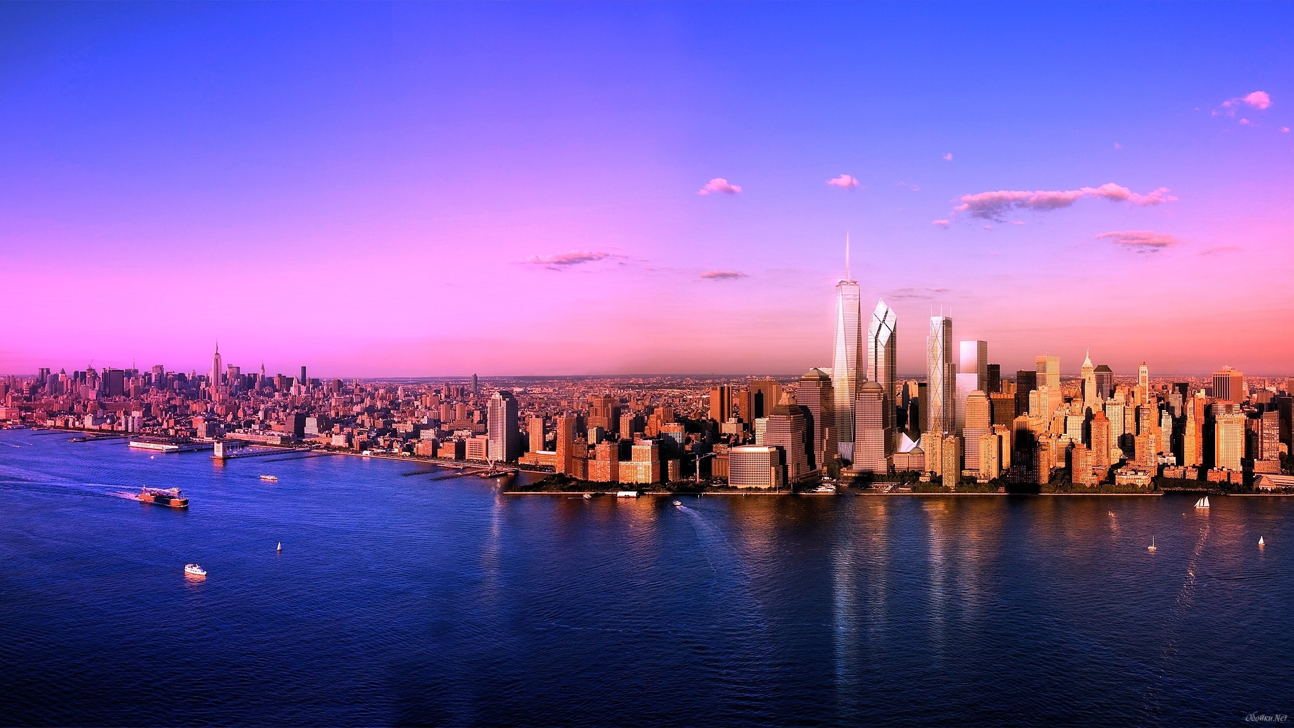 2560x1440 New York City from a height HD Desktop Wallpaper