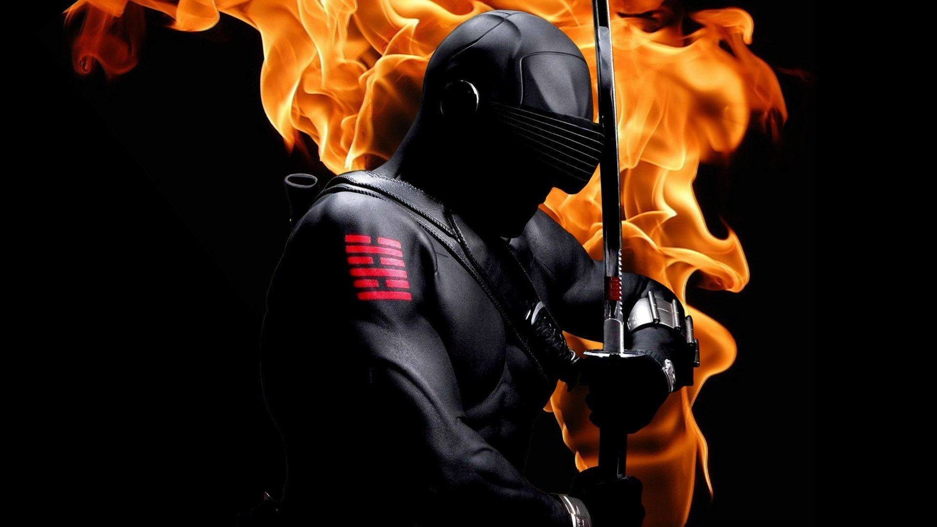 1920x1080 Snake Eyes (G.I. Joe) with sword on fire - Wallpapers Picture