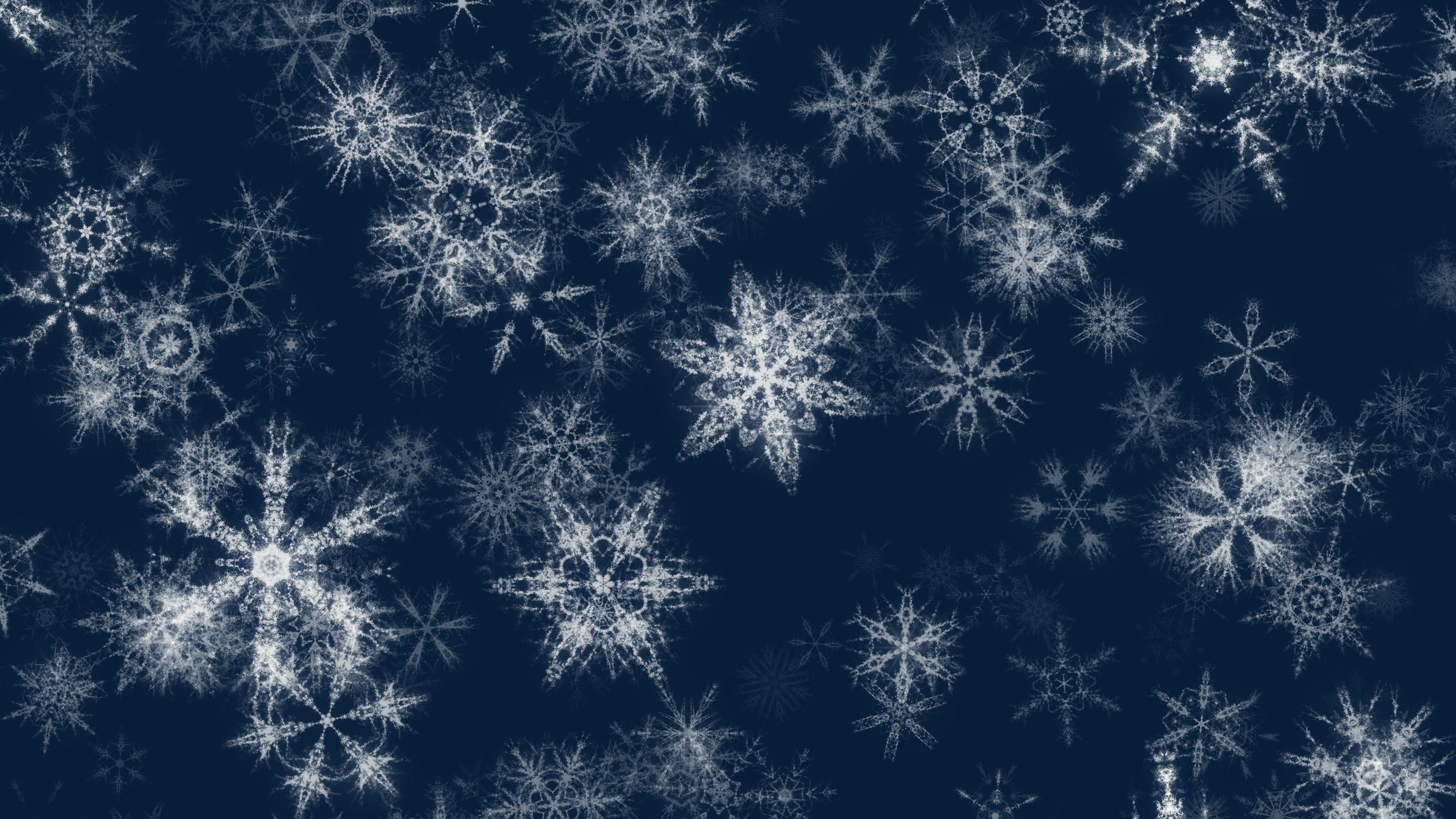 3840x2160 'Pretty Snow 2' - Glittering Christmas Snowflakes Motion Background  Loop-Sample3
