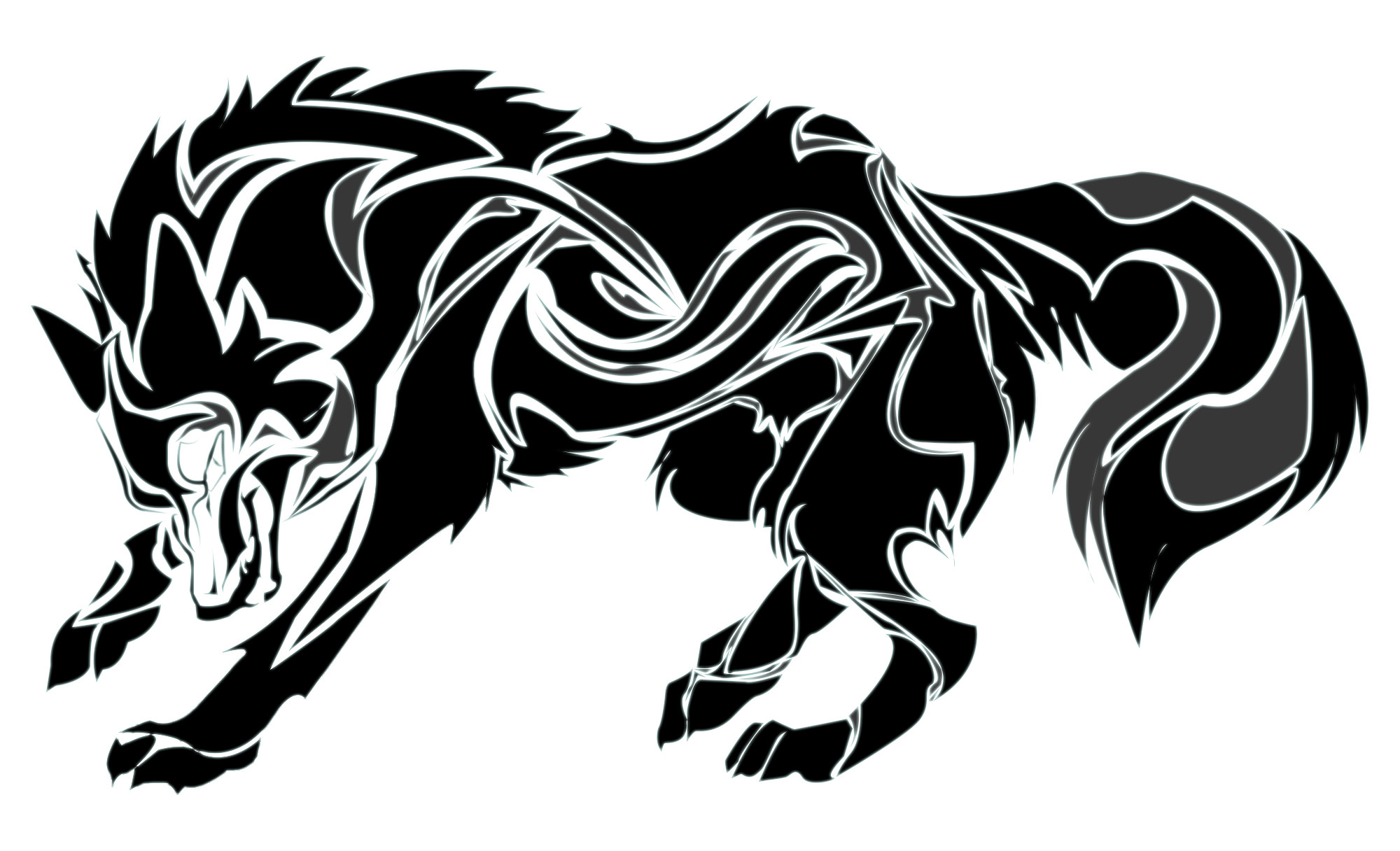 2000x1216 pin Werewolf clipart tribal wolf #3