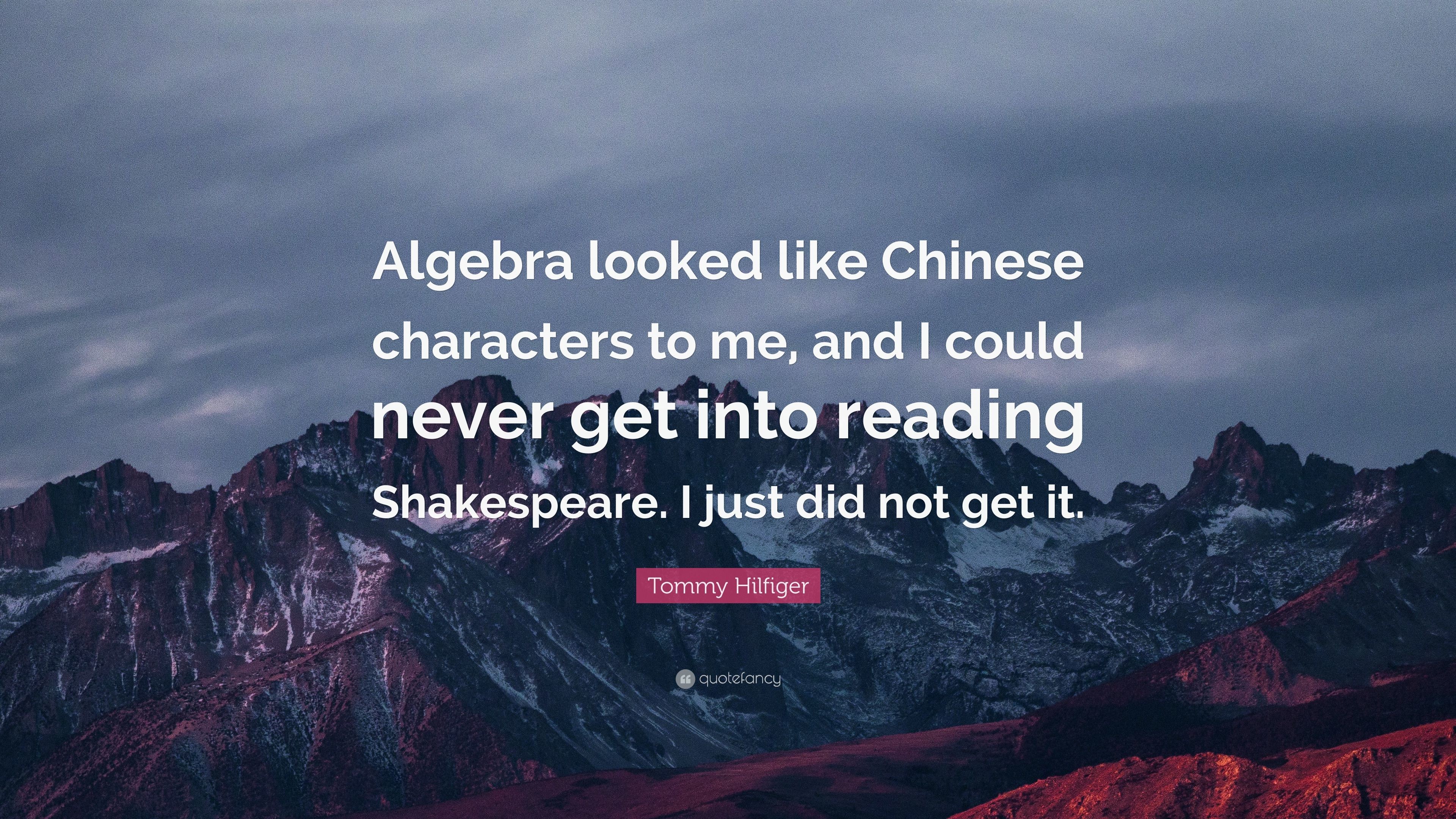 3840x2160 Tommy Hilfiger Quote: “Algebra looked like Chinese characters to me, and I  could
