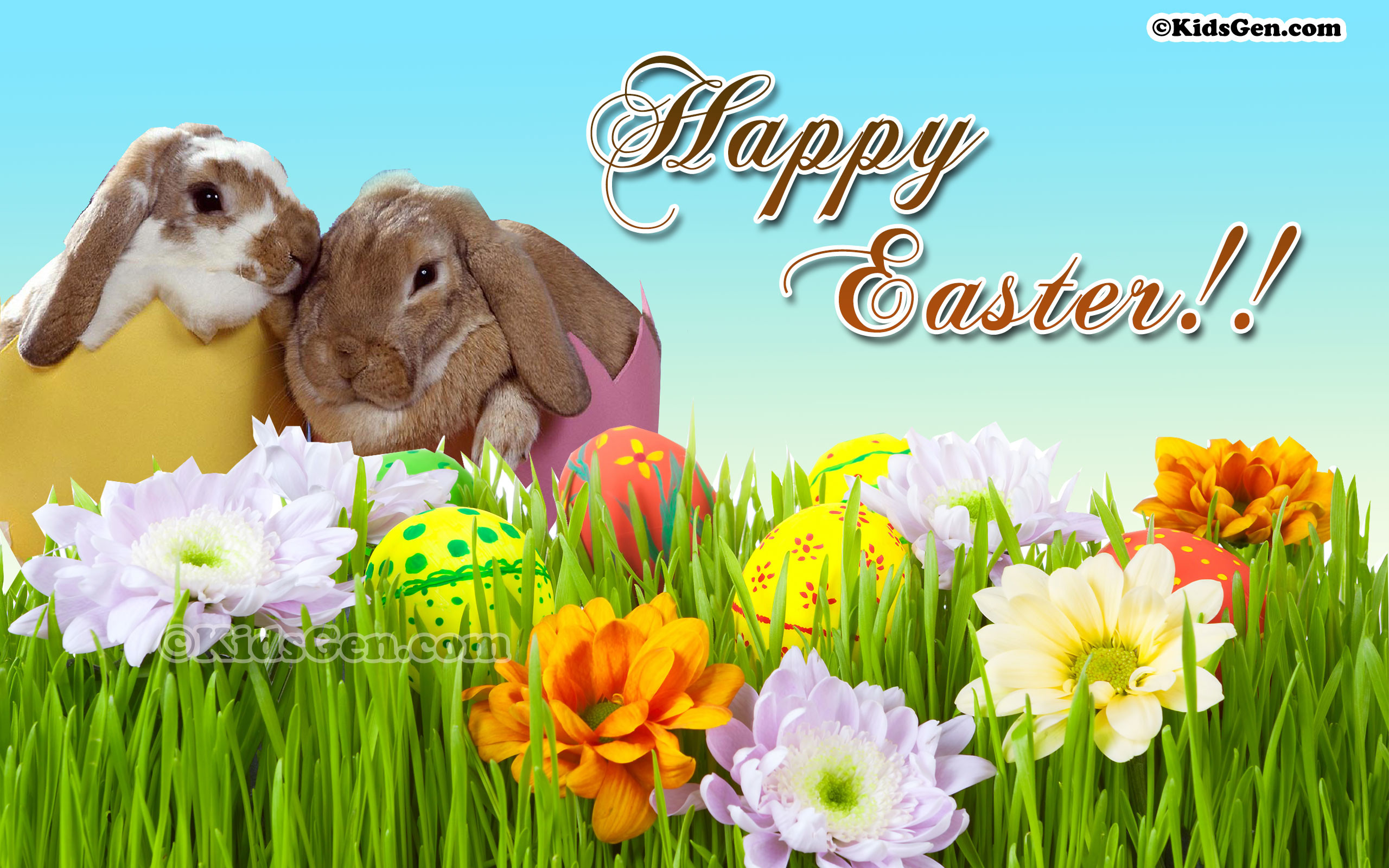 2560x1600 HD Wallpaper for kids with Happy Easter wishes