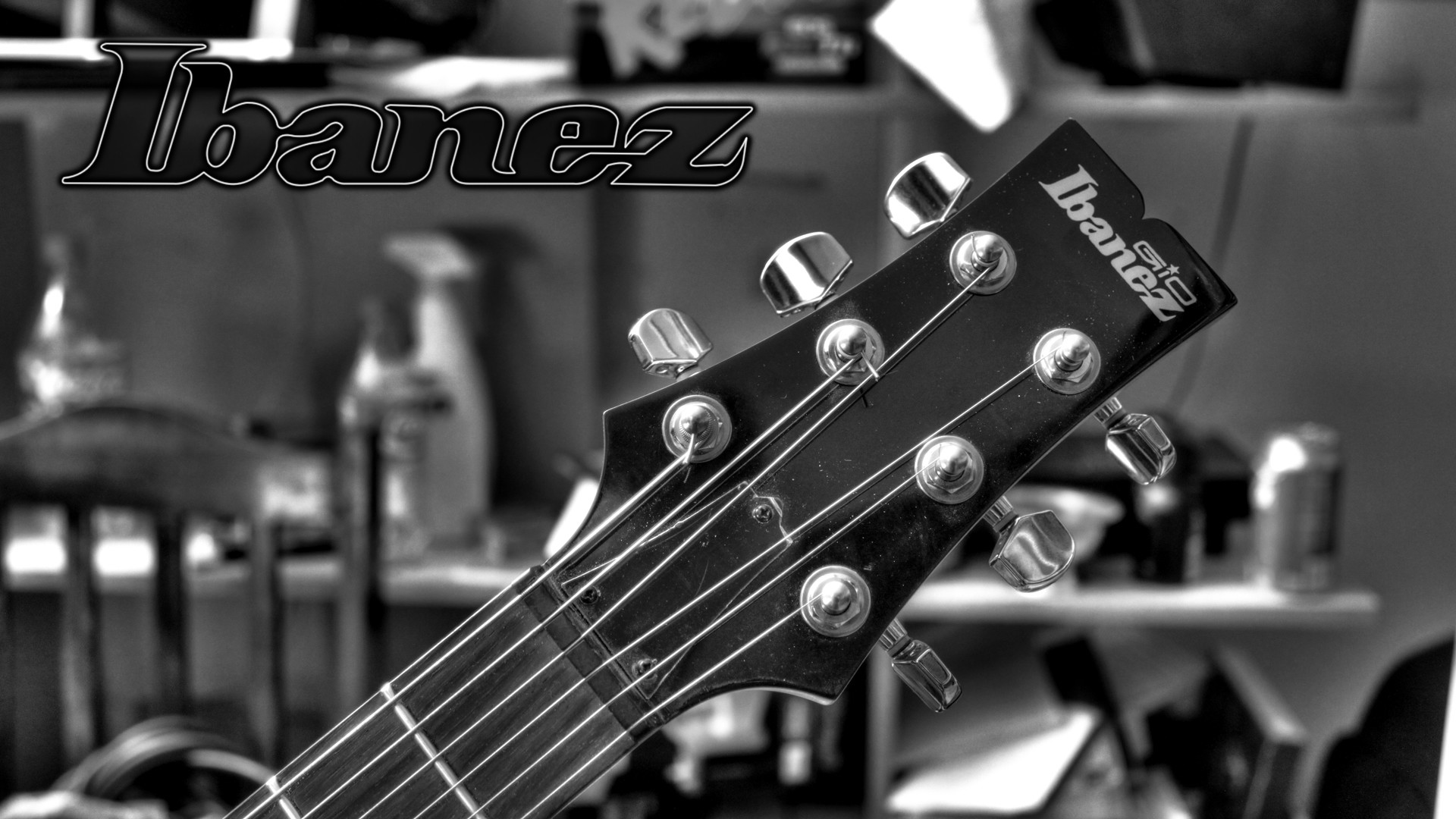 1920x1080 Black And White Ibanez Guitar Picture 4756
