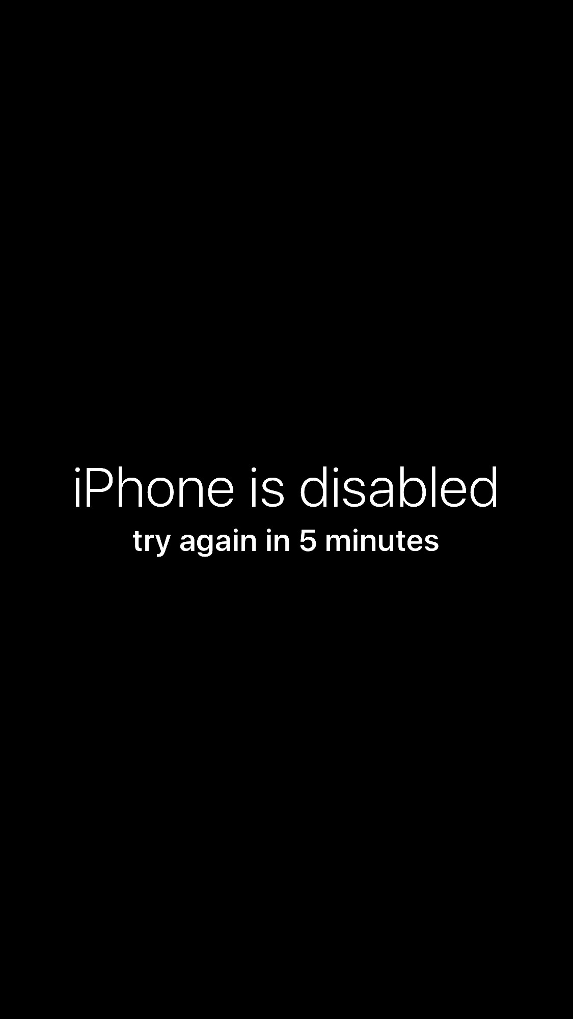 1125x2001 iPhone is disabled, try again wallpaper prank