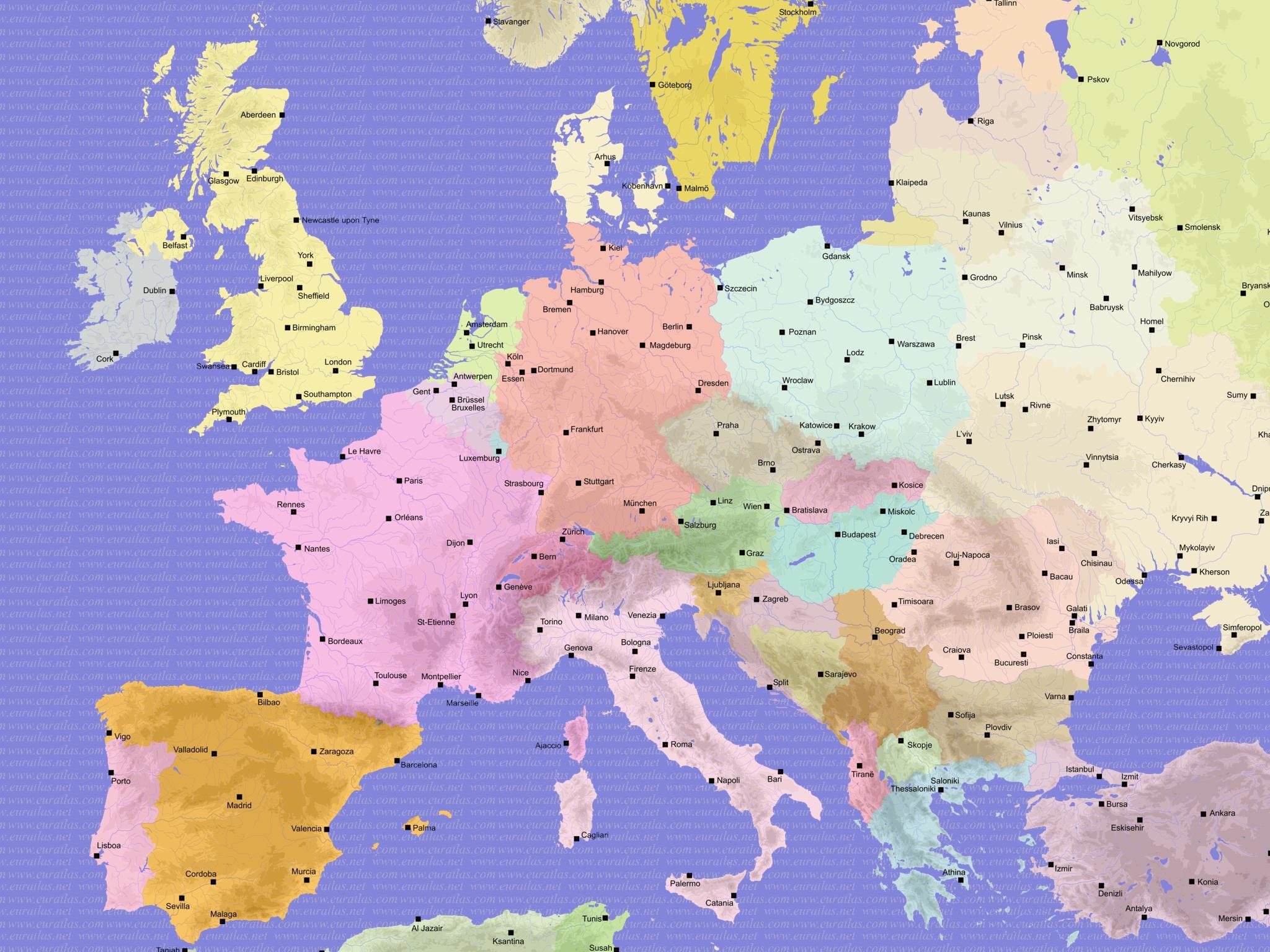 2048x1536 Click to download the Europe Countries 2005 Desktop Wallpaper Color
