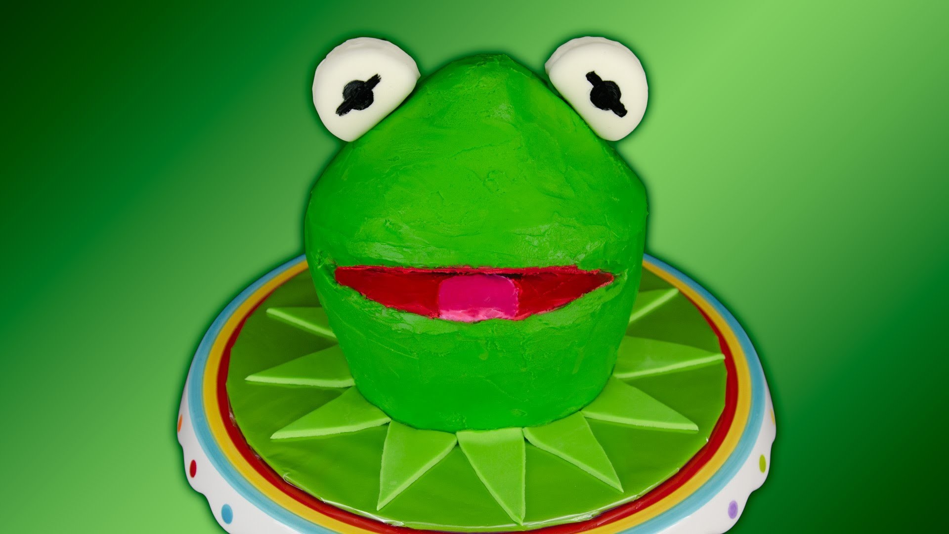 1920x1080 Kermit the Frog Cake / Muppets Cake using Green Velvet Cake by Cookies  Cupcakes and Cardio - YouTube