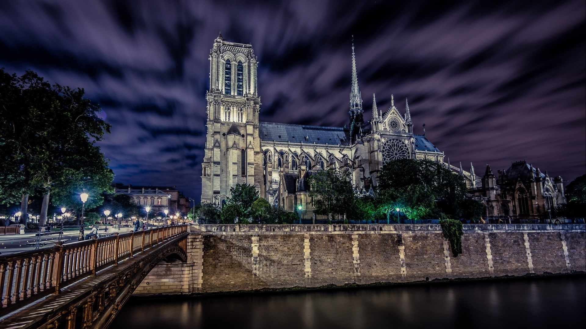 1920x1080 Notre Dame De Paris At Night