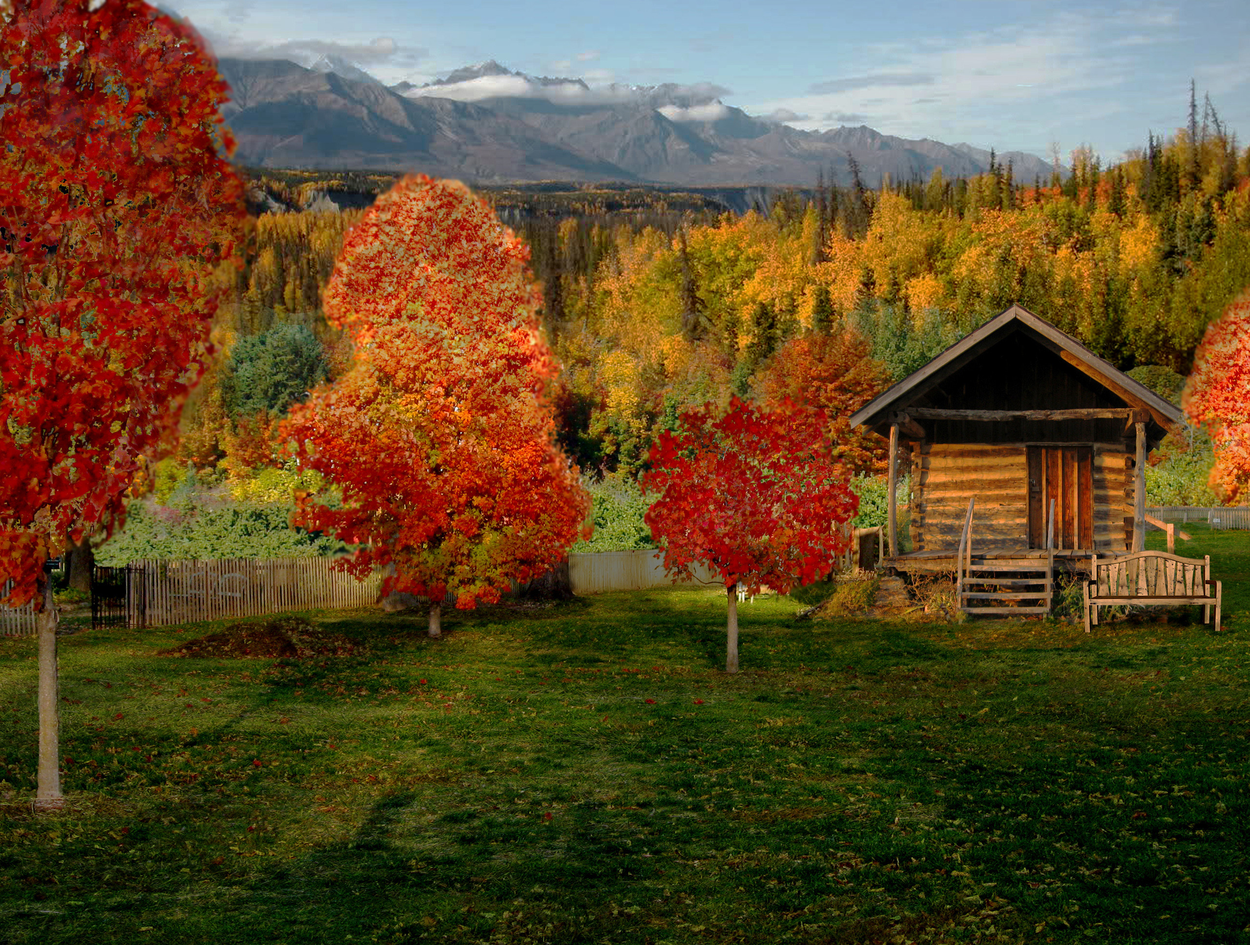 2560x1936 wallpaper.wiki-Nature-Log-Cabin-Background-PIC-WPD001876