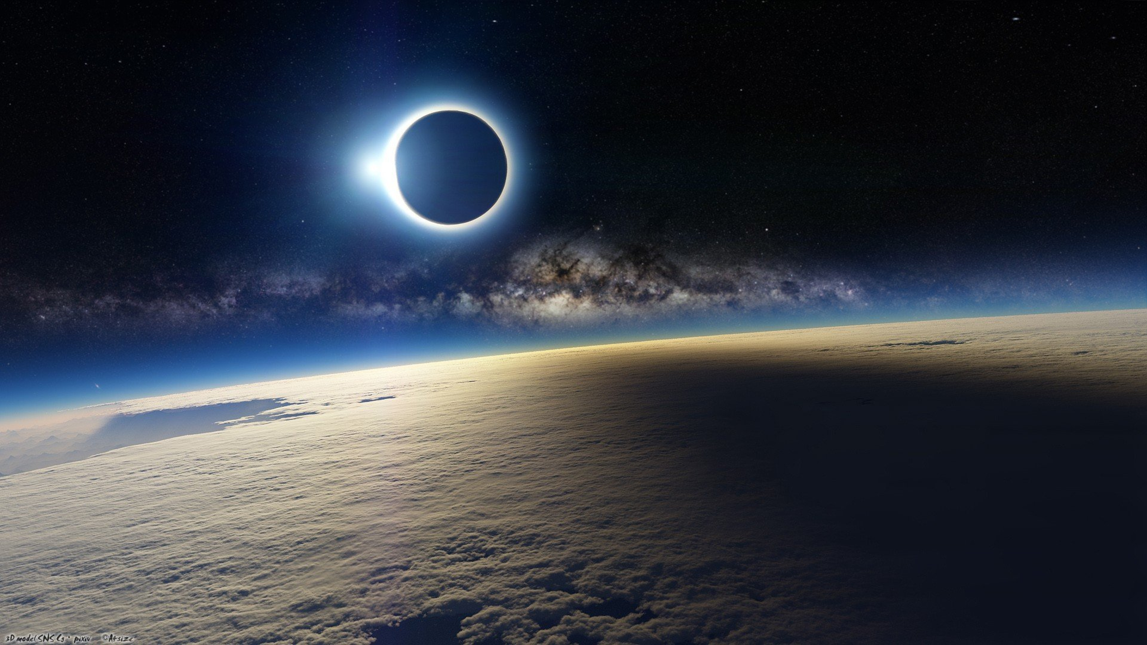 3840x2160 Preview wallpaper solar eclipse, april, 2014, antarctica, australia,  indonesia 