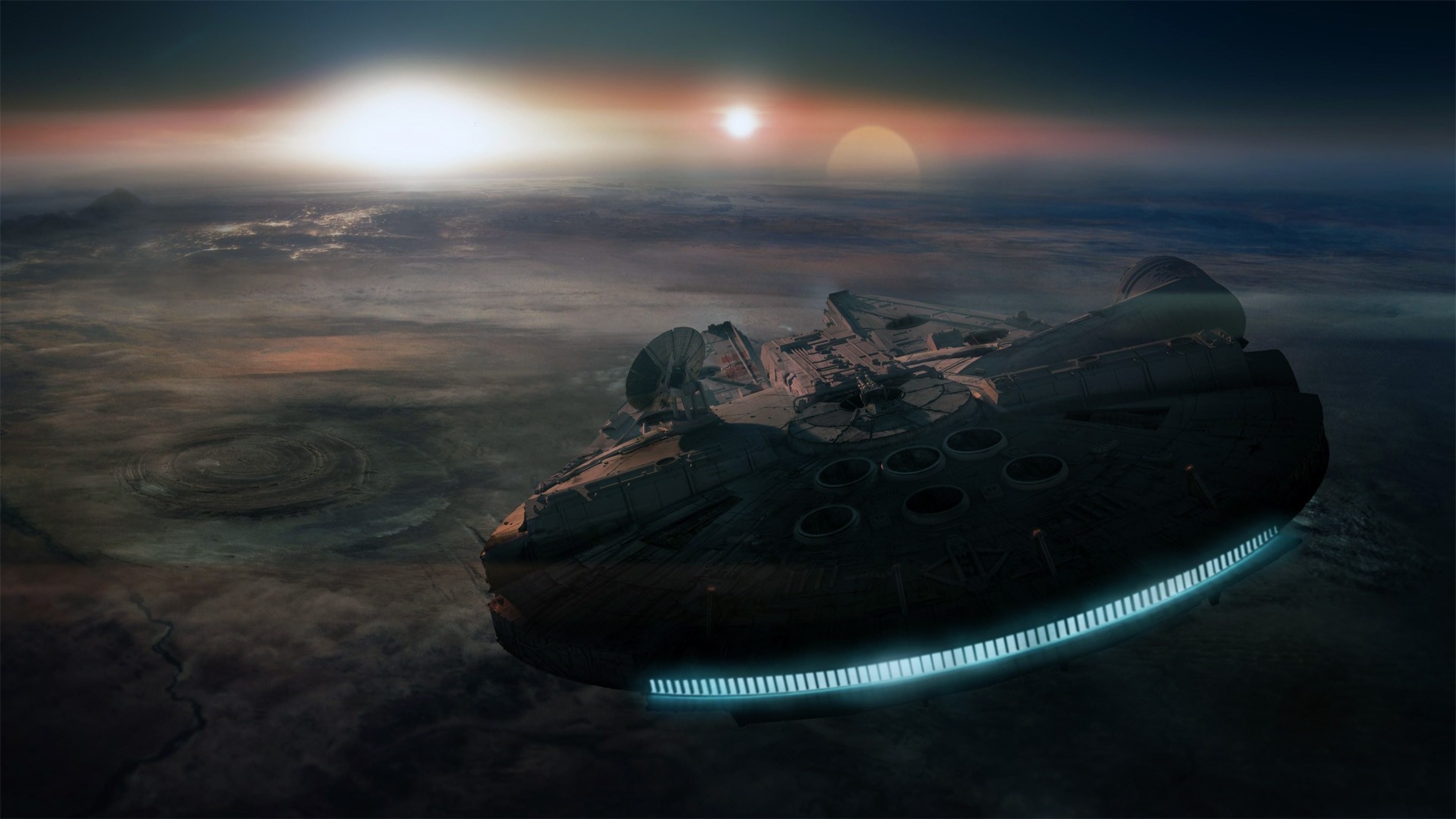 3840x2160 Millennium Falcon, Star Wars, Spaceship