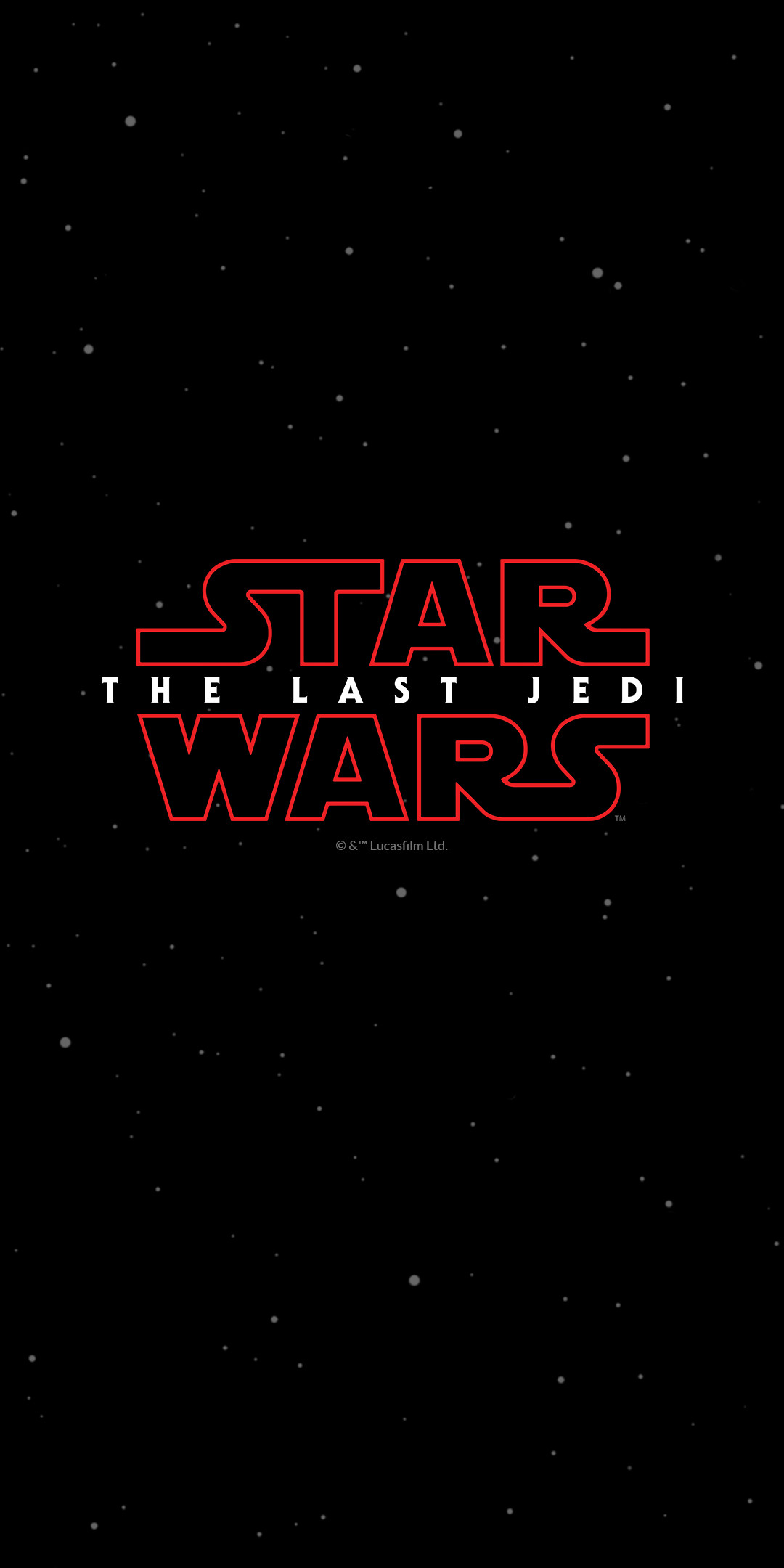 1080x2160 The first wallpaper shows the Star Wars: The Last Jedi logo. Next you'll  find a dual-image of Kylo Ren, one in black, the other in red.