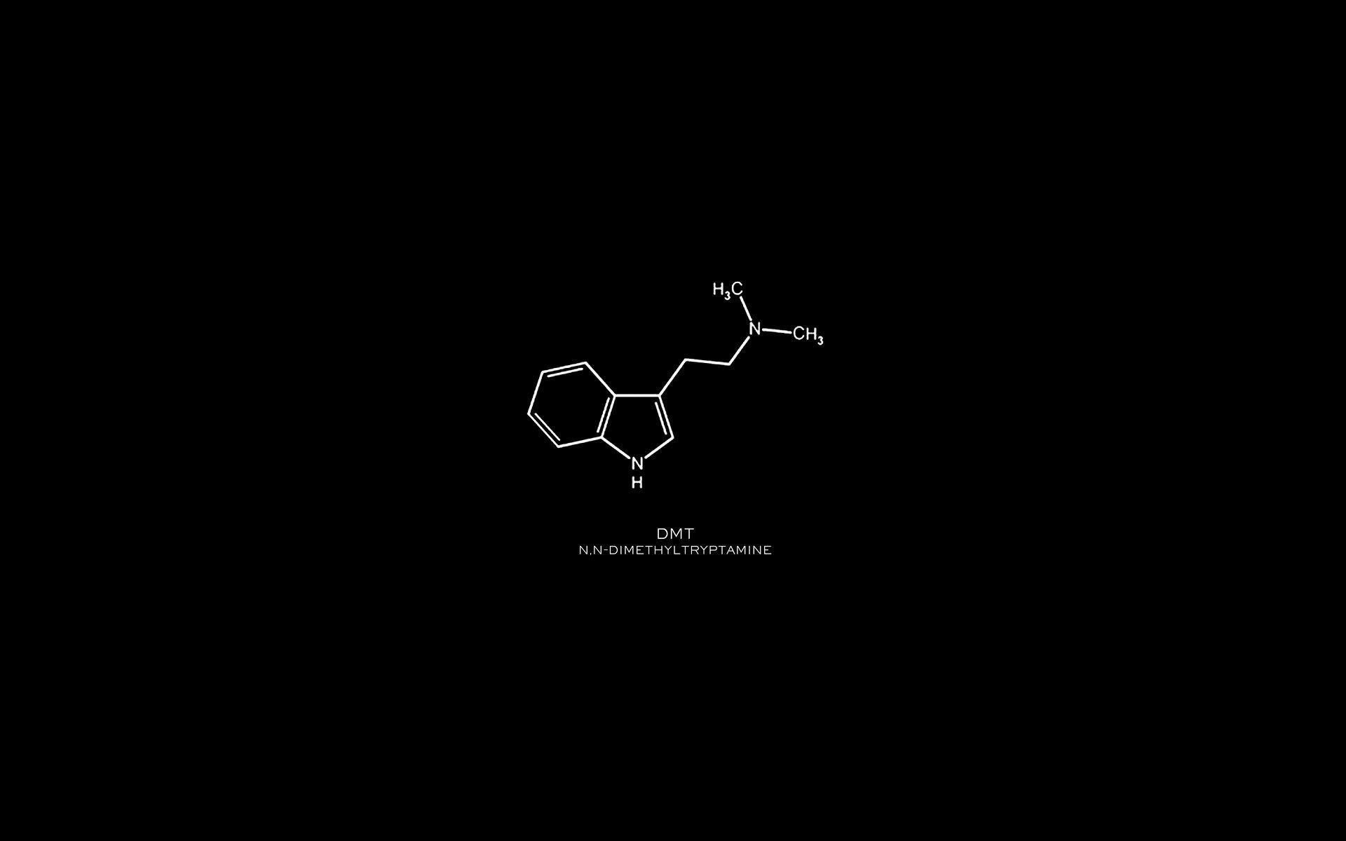 1920x1200 DMT, Dimethyltryptamine, BW, Black, Molecule HD dimensions desktop.