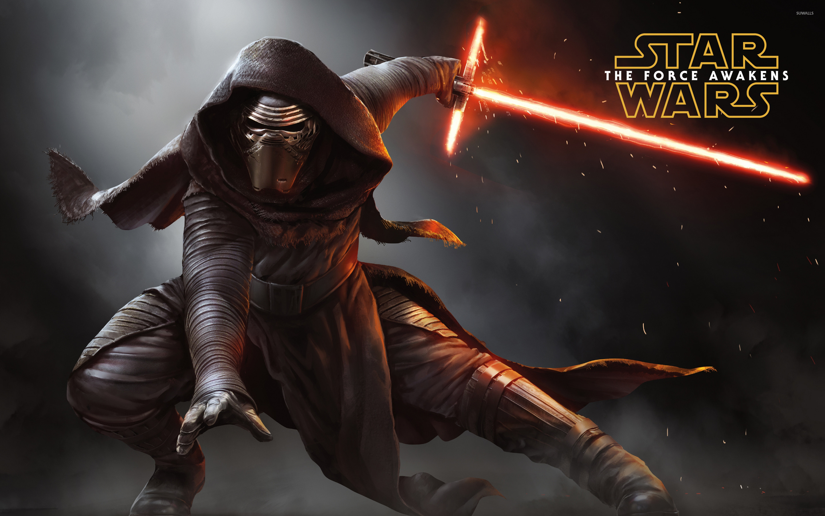 2880x1800 Kylo Ren with a lightsaber - Star Wars: The Force Awakens wallpaper   jpg