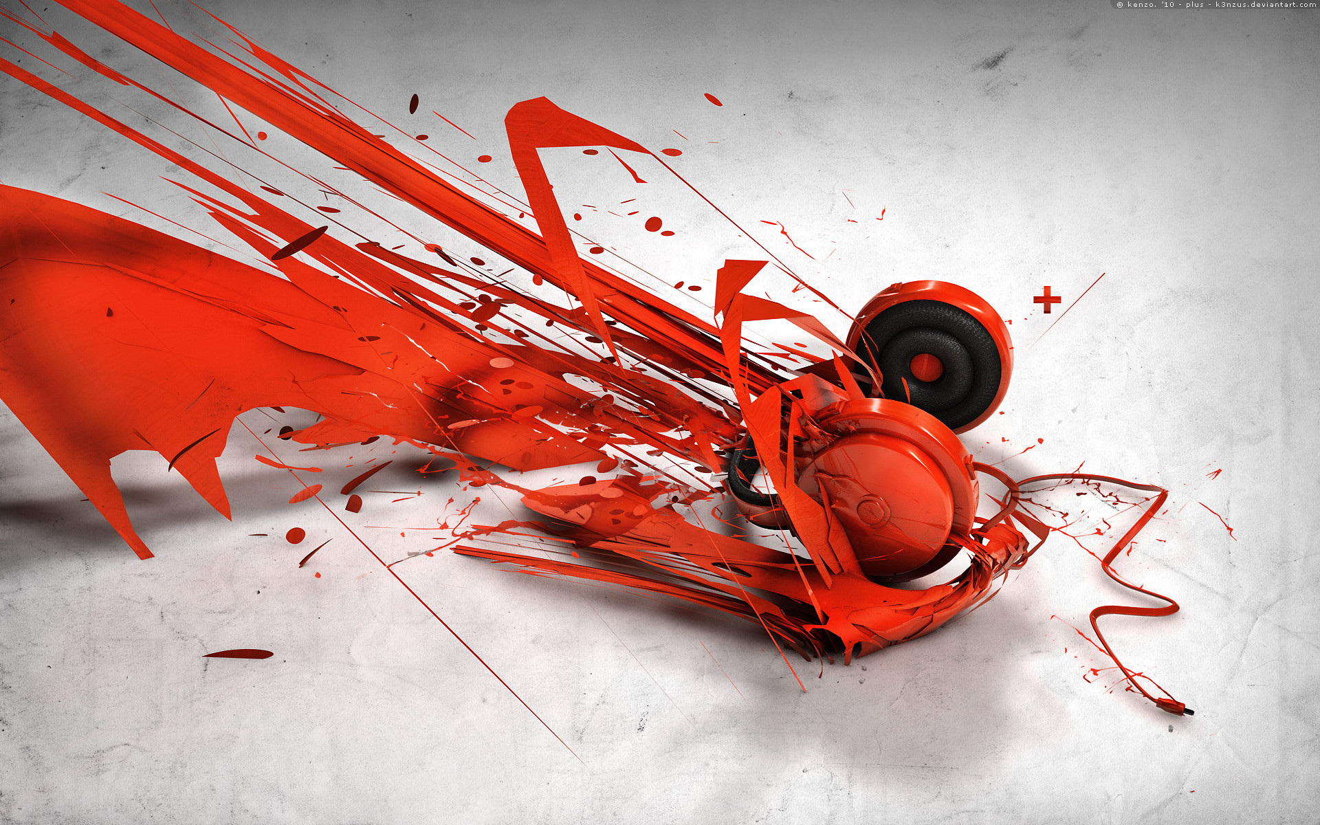 1920x1200 Author: Bruno Kenzo. Tags: Music abstract Headphones