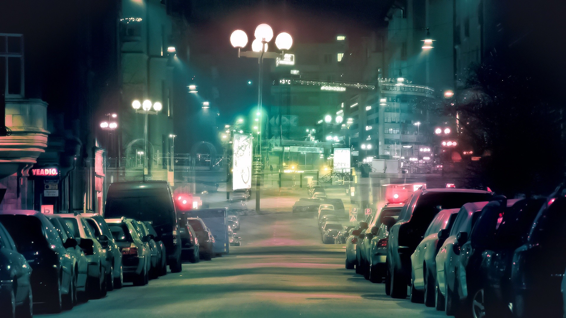 1920x1080 City Road At Night