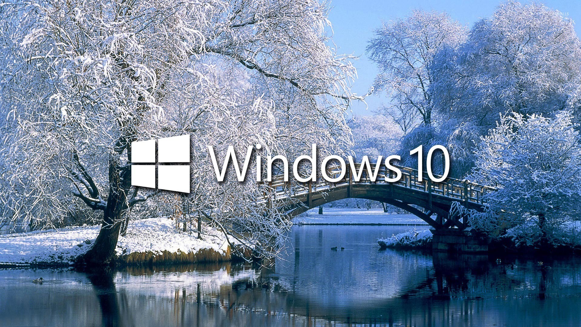 1920x1080 Windows 10 on the snowy lake white text logo wallpaper  jpg