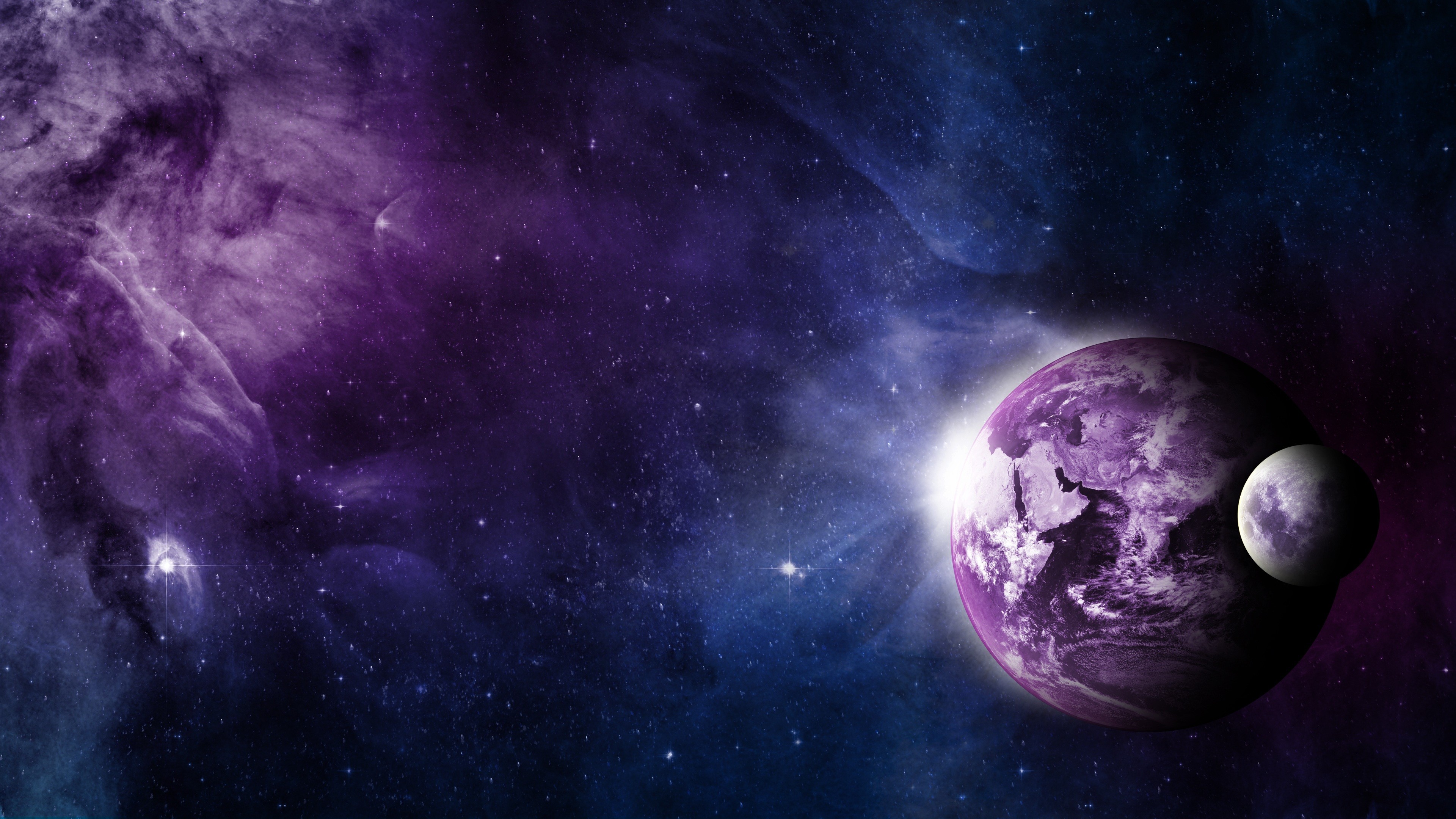 3840x2160 Preview wallpaper earth, moon, space, galaxy 