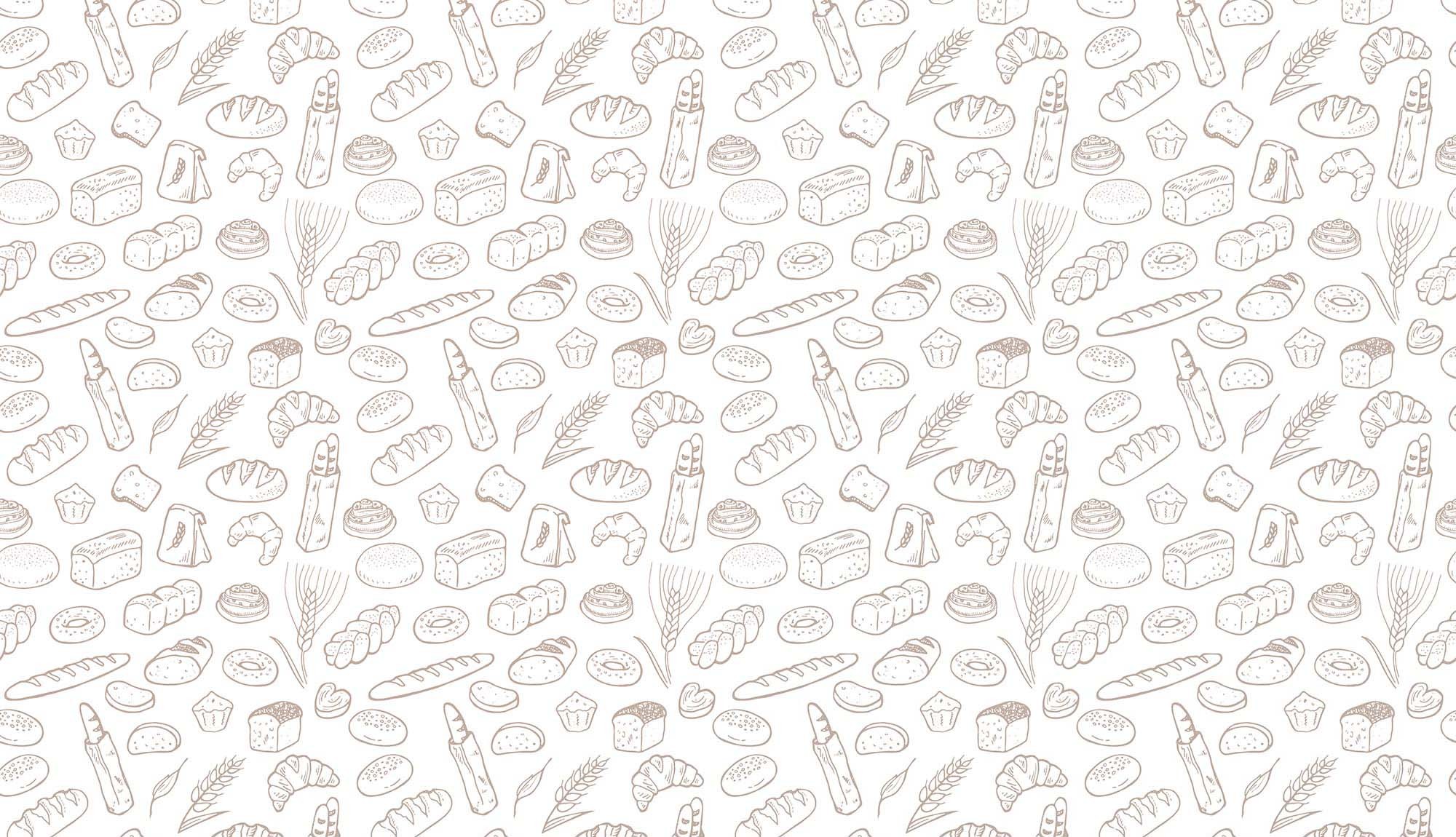 2000x1150 Hand drawn bakery seamless pattern background. Vector EPS.
