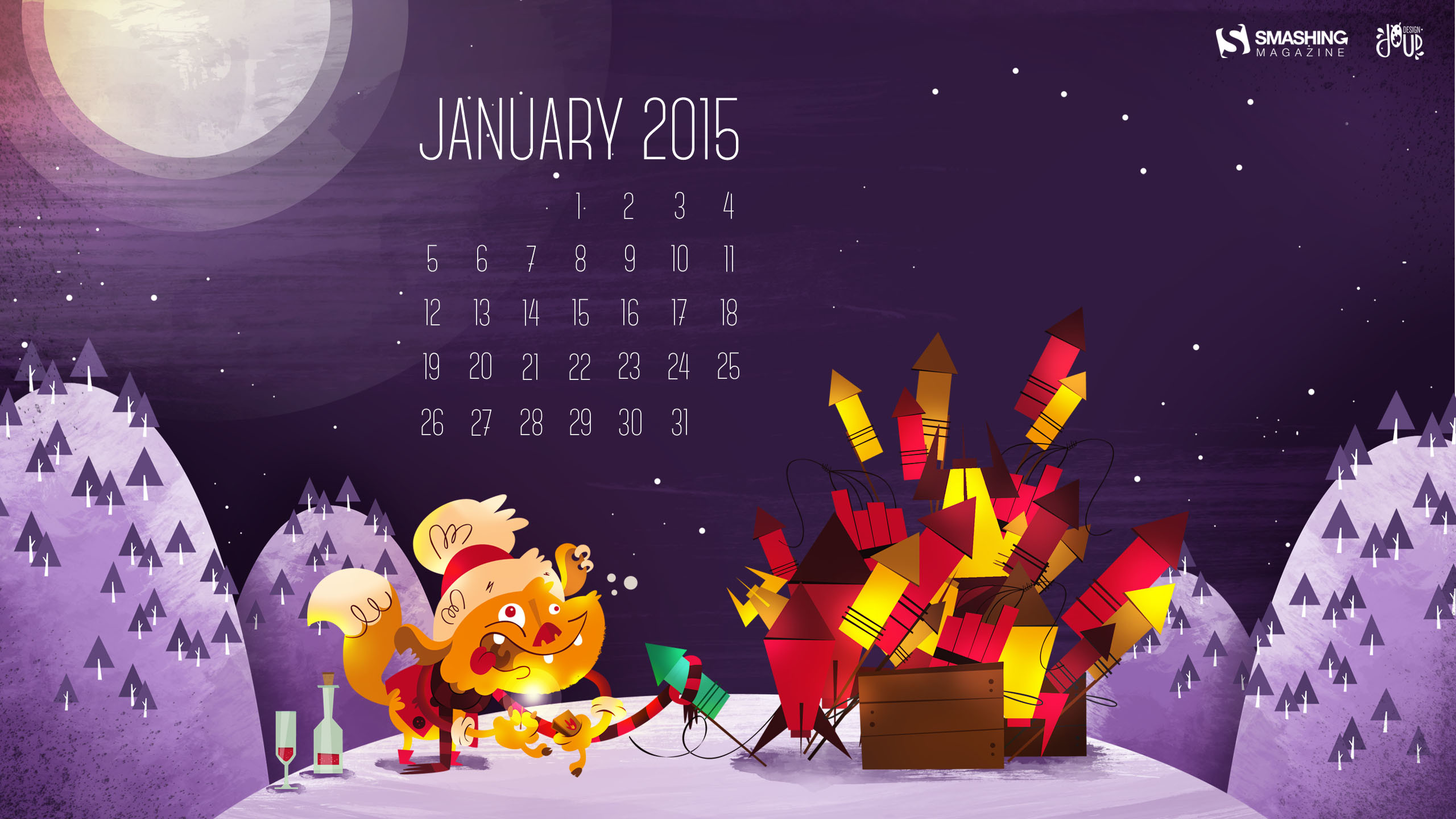 2560x1440 Desktop Wallpaper Calendars: January 2015