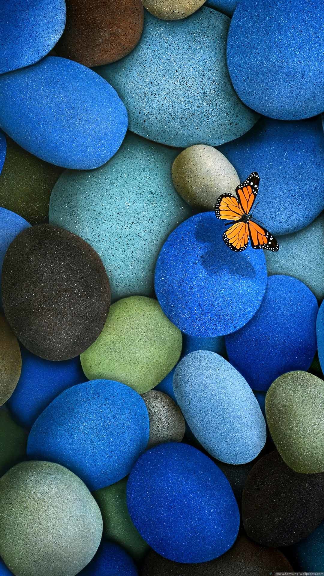1080x1920 butterfly pebbles mobile background free 