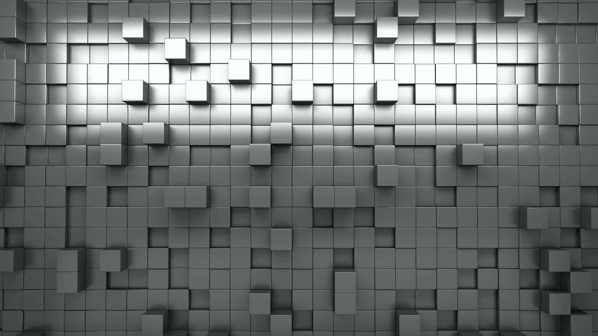 1920x1080 3D rendering. Black and white extruded cubes. Abstract background. Loop.