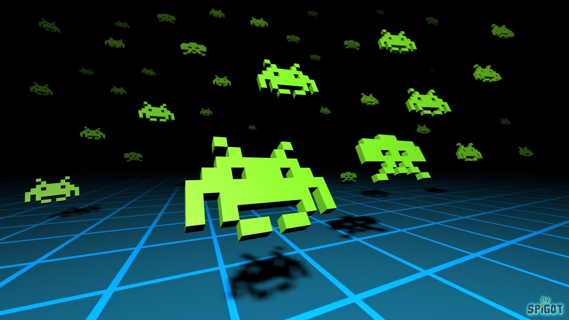 1920x1080 classic Space Invaders Wallpaper