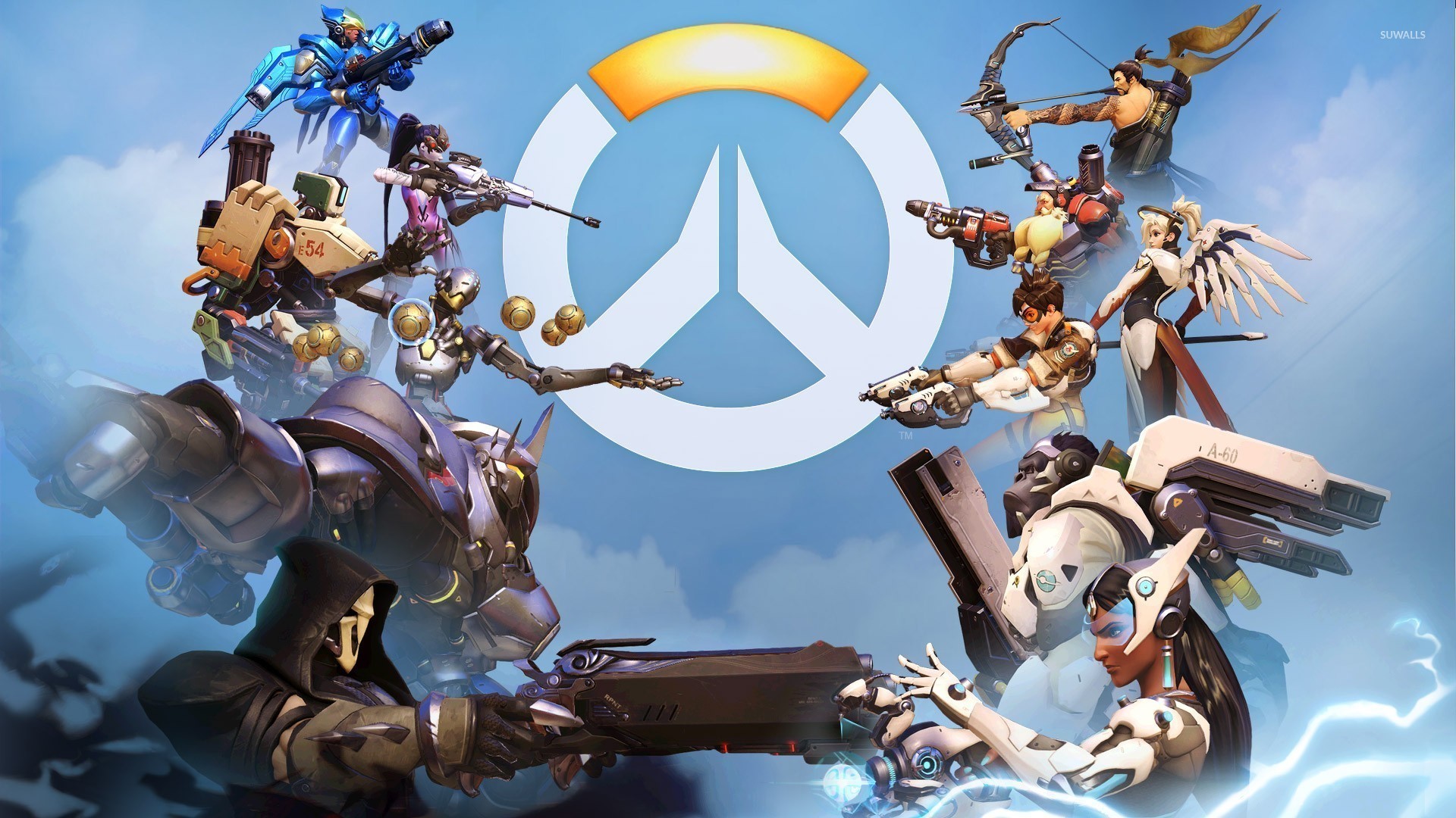 1920x1080 Overwatch characters facing each other wallpaper
