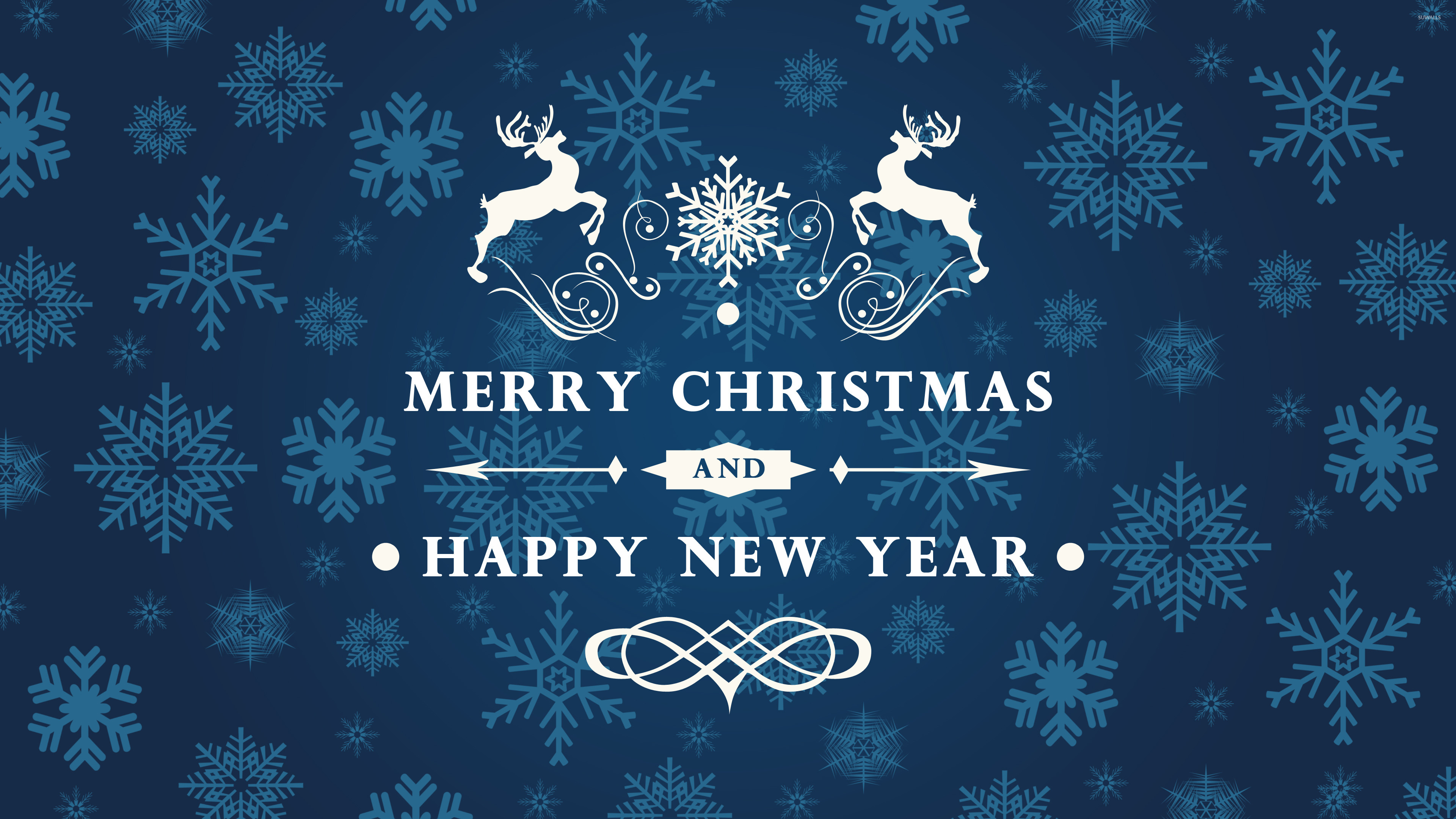 3840x2160 Reindeer wishing you Merry Christmas wallpaper